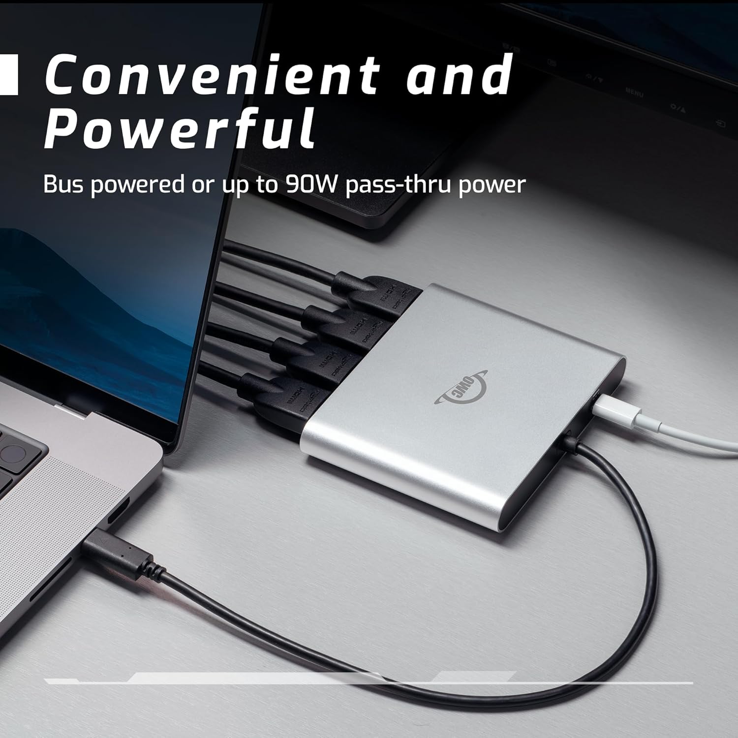 OWC USB-C Quad HDMI 4K Display Adapter with DisplayLink for Apple Silicon M1/M2/M3/M4 or Any Mac or PC with USB-C or Thunderbolt