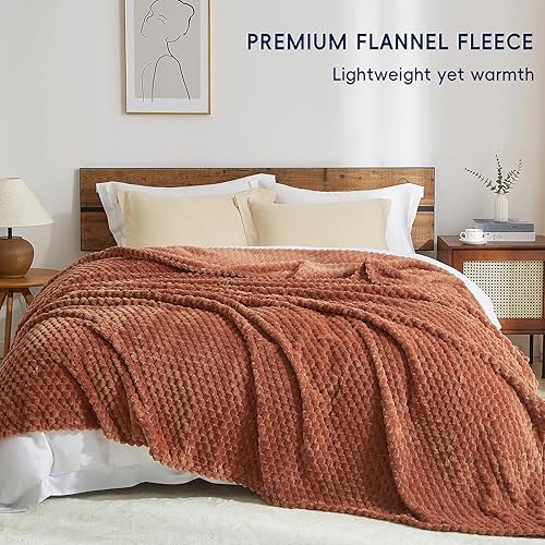 Miniatura 3 de PHF Manta de forro polar de franela ultra suave tamaño King, manta de forro polar jacquard 3D de 140 GSM, para otoño e invierno, no se desprende, no