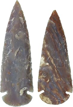 HARMONIZE Reiki Healing Crystal Handmade Arrowhead Set of 2 Natural Spearhead Agate Stone