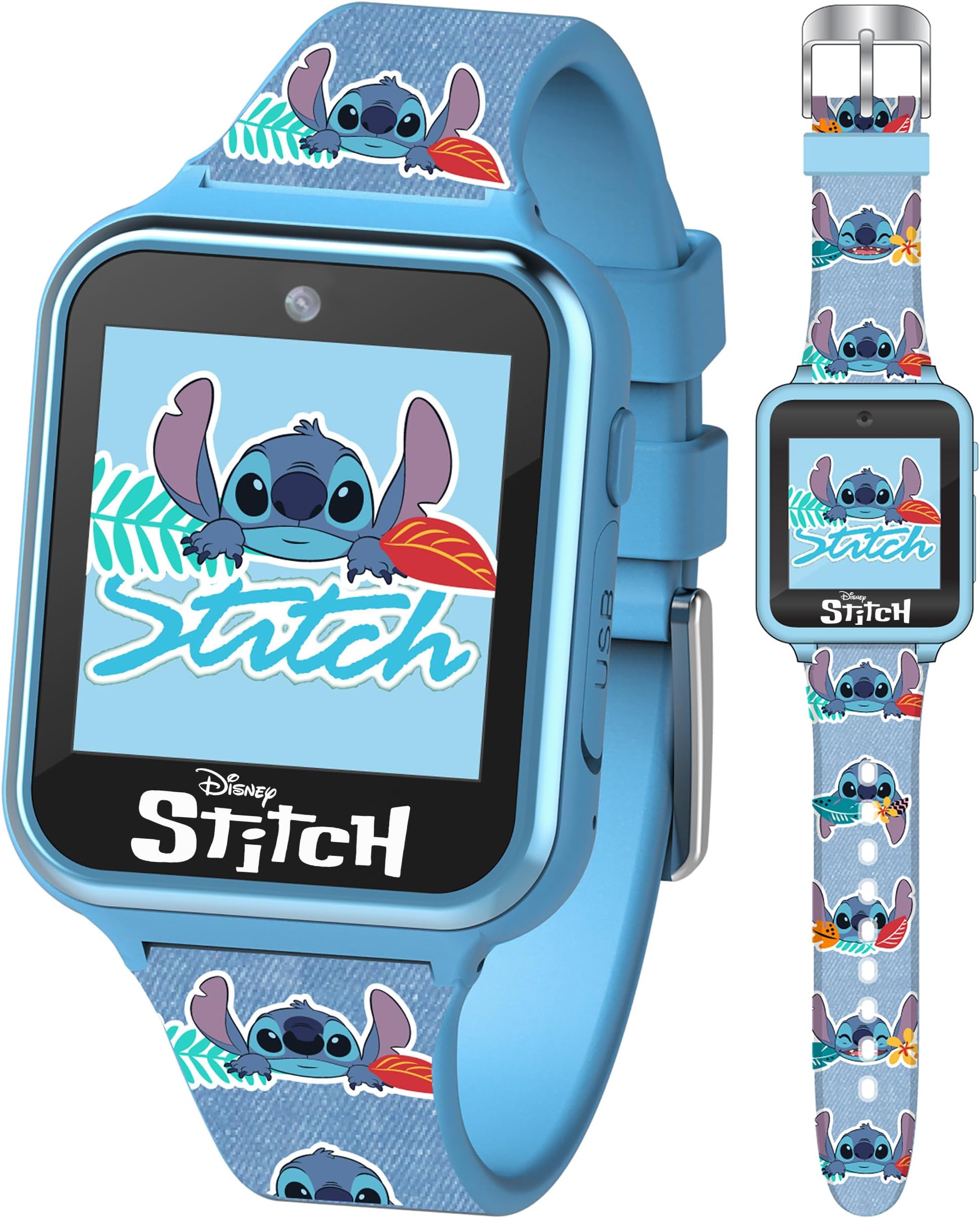 Disney Stitch Kids Smart Watch with 10 Customizable Faces