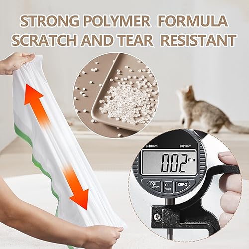 Miniatura 5 de 60 bolsas de arena autolimpiantes, bolsas de basura para mascotas con cordón resistente para limpieza automática de caja de arena para gatitos, 19 x