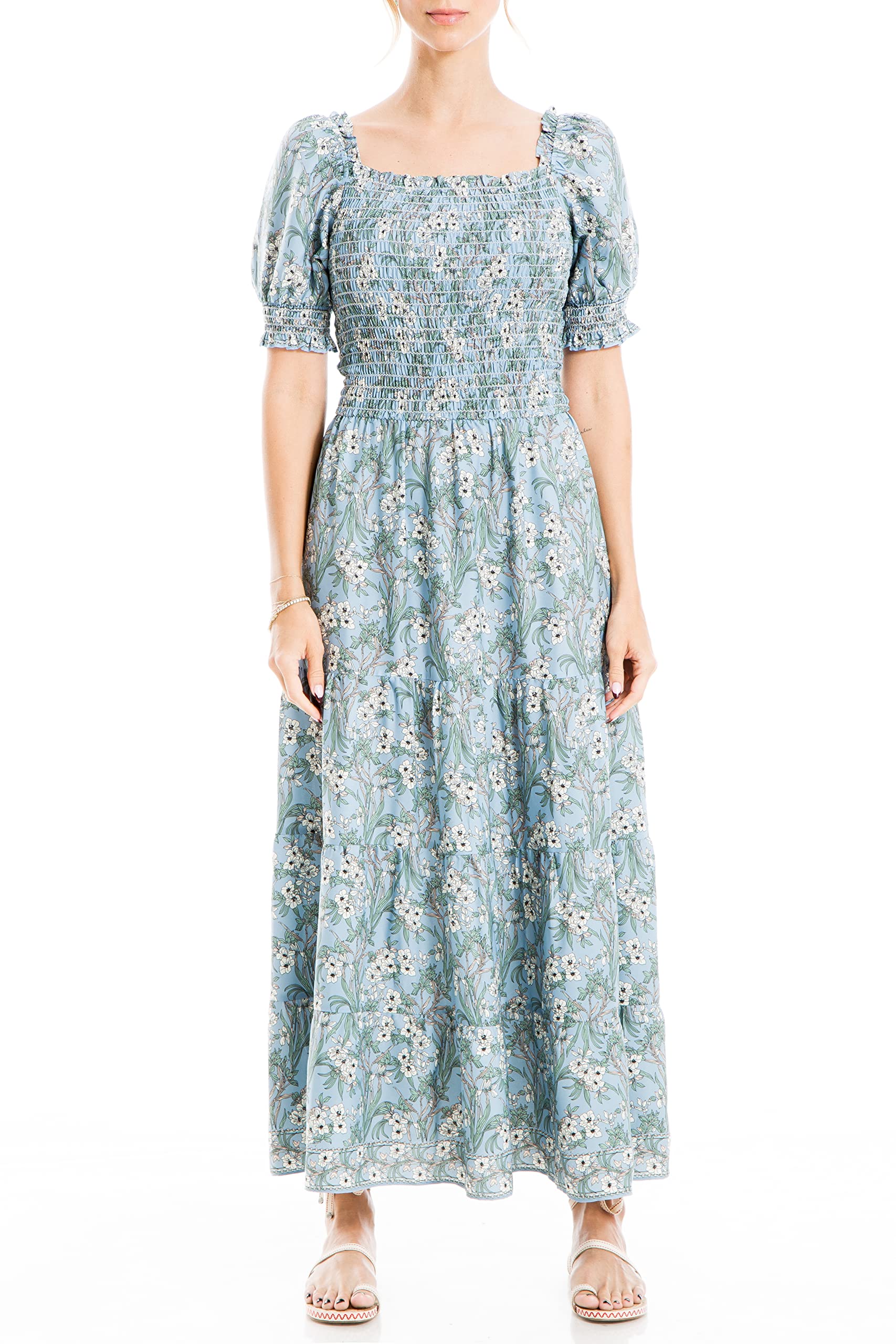 Max StudioMax Studio Women's Crepe Smocked Bodice Maxi Dress