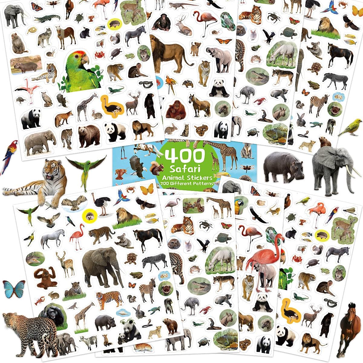 Fancy Land Animal Stickers Jungle Animal Sticker for Kids 400Pcs