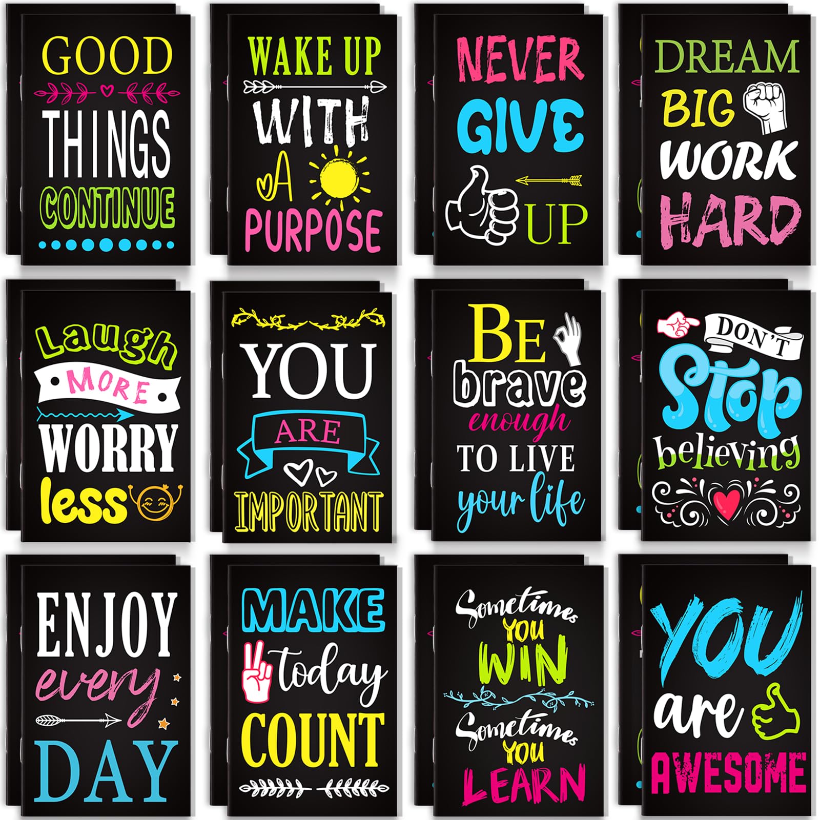 Lot de 24 mini carnets inspirants Renbuzhu pour éviter le manque d'idées de cadeaux