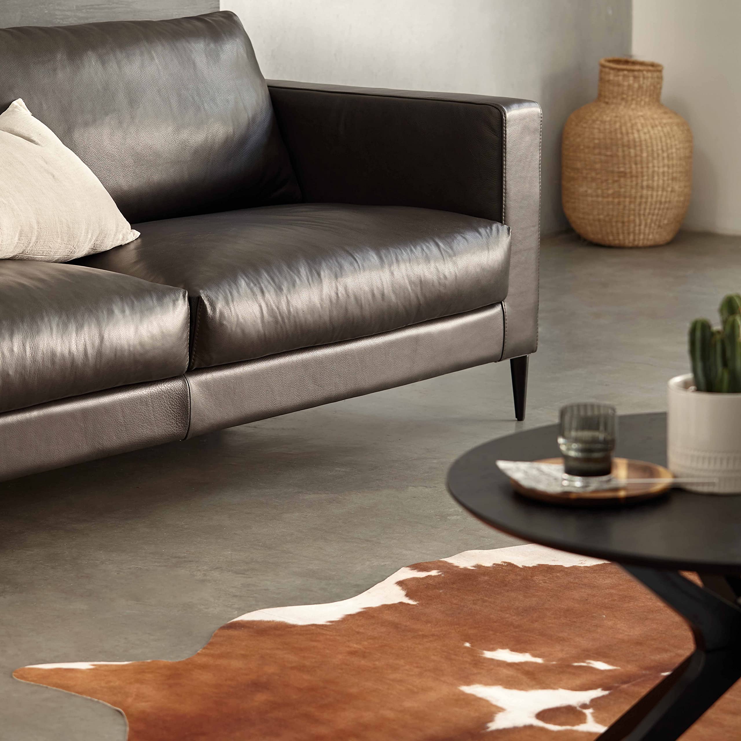 Oviala Tapis Imitation Peau de Vache 155 x 190 cm Marron