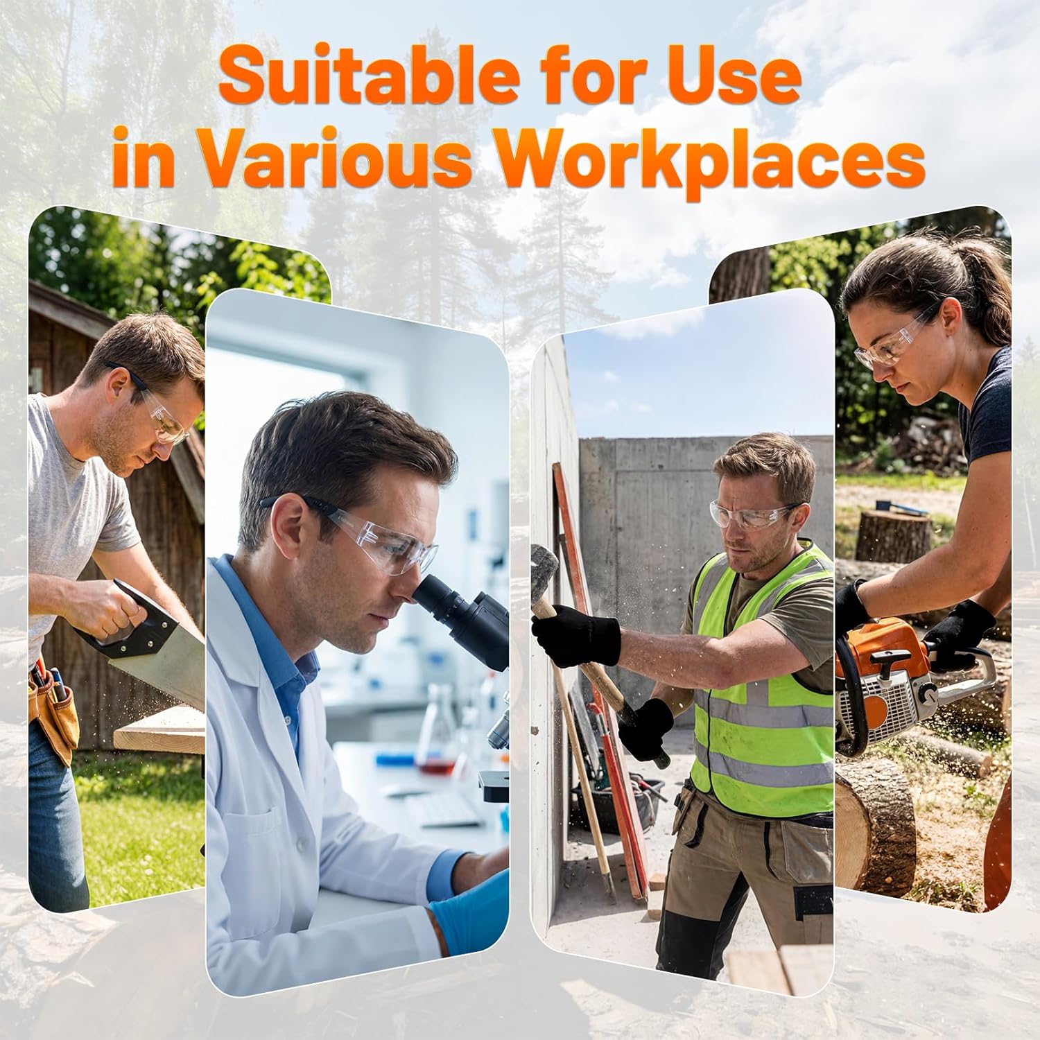 Clear Safety Glasses Bulk of 24,ANSI Z87.1 Impact Resistant Lens Eye Protection for Lab,Construction