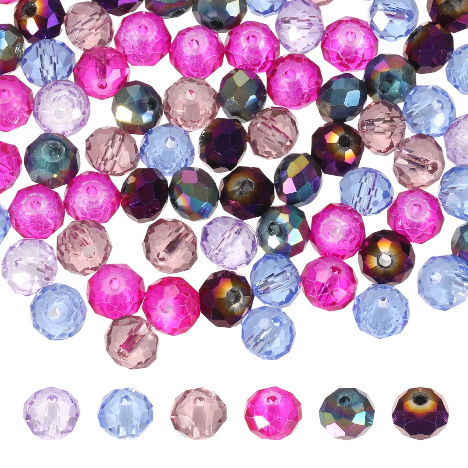 Perles en verre facettées PATIKIL violettes de 6mm pour la création de bijoux DIY