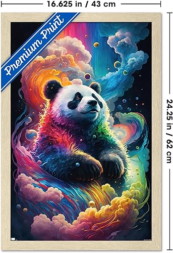 Miniatura 7 de Trends International Wumples - Póster de pared de panda neón cósmico, 22.37 x 34.00 pulgadas, versión premium sin marco