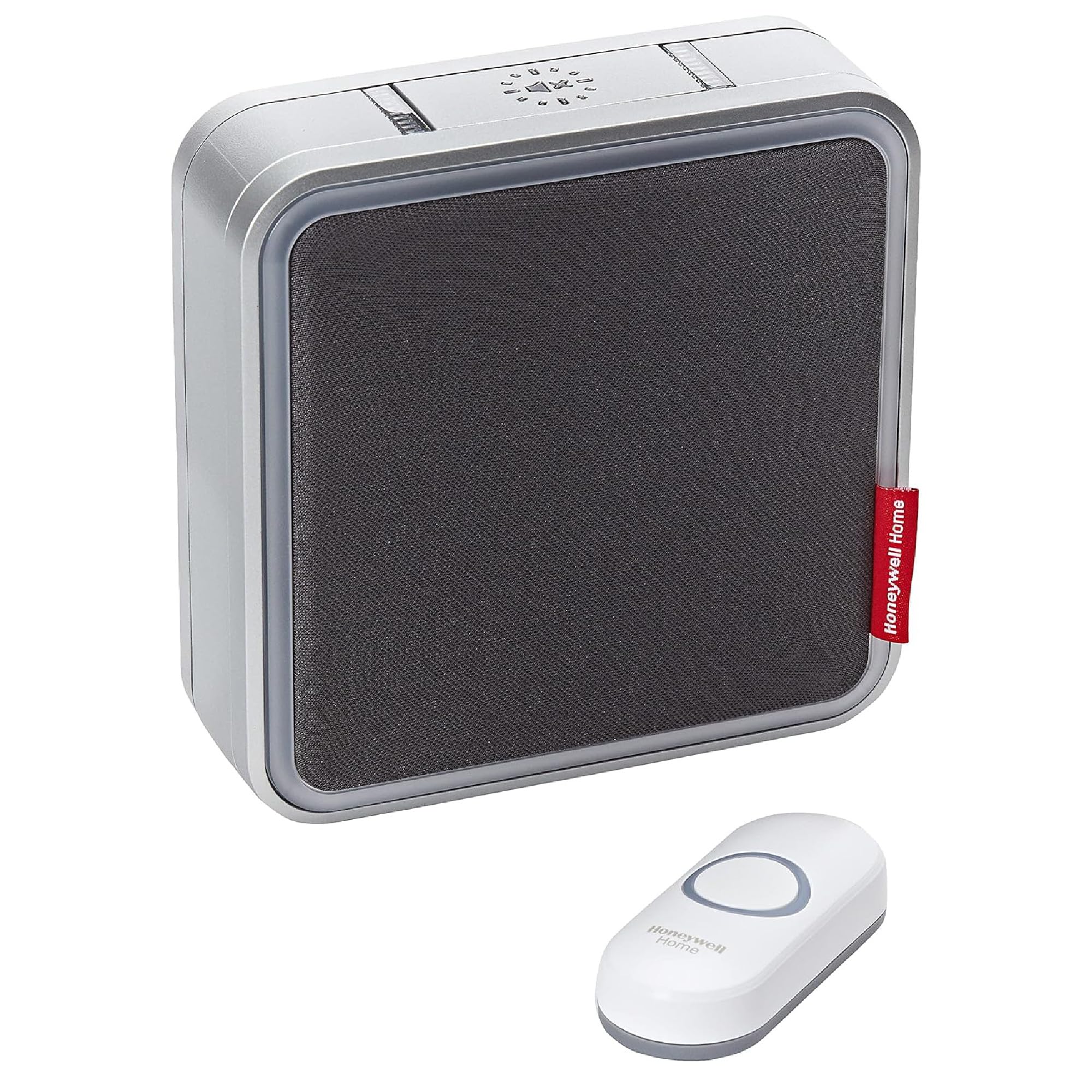 Honeywell Home Grey Dc917ng Series 9 Portable, Wireless Led Doorbell With Push Button & Customisable Mp3 Melody (Grey)