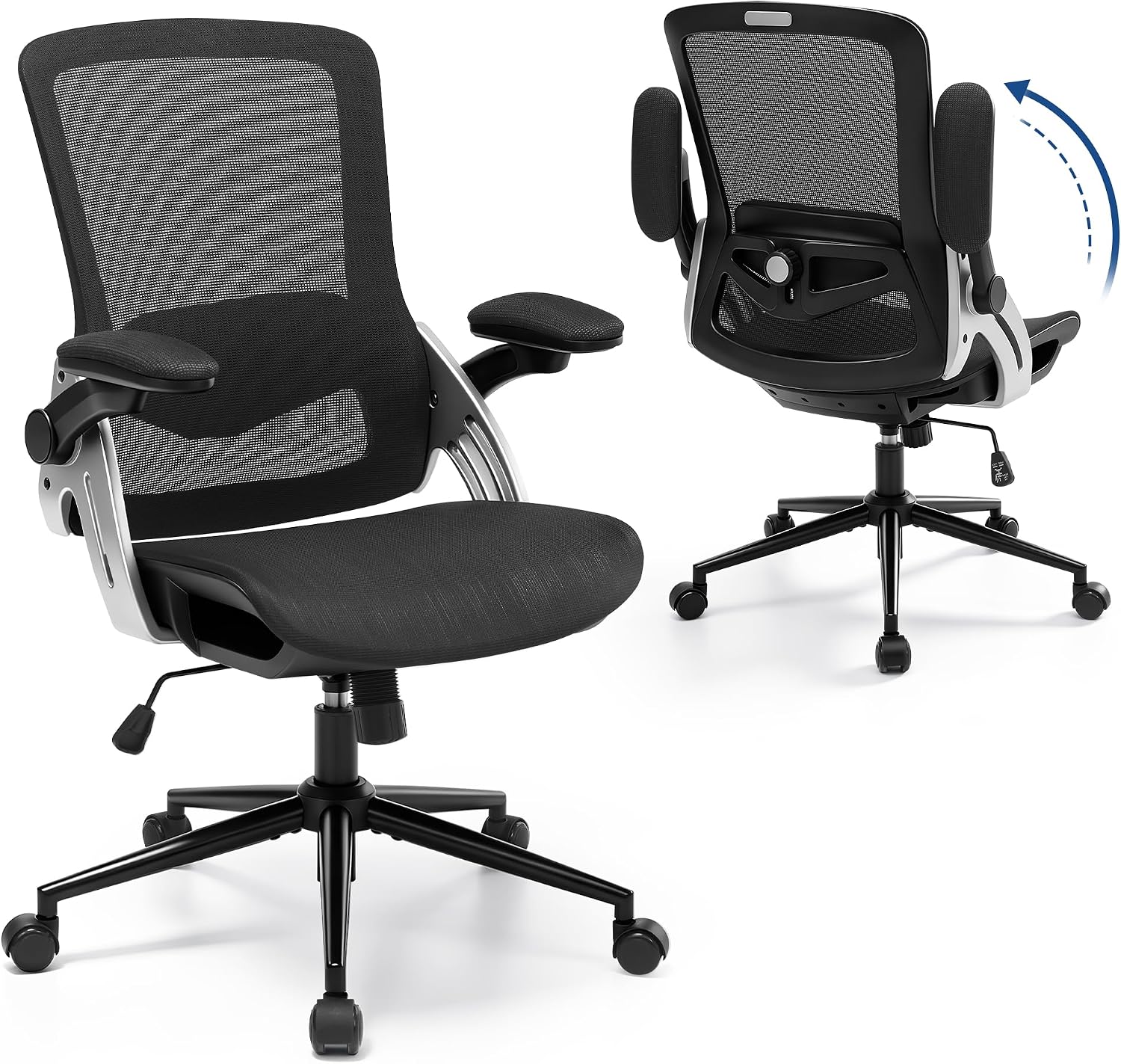 Fizzin Ergonomic Office Chair Mesh Computer Desk Chairs with 3D Armrests