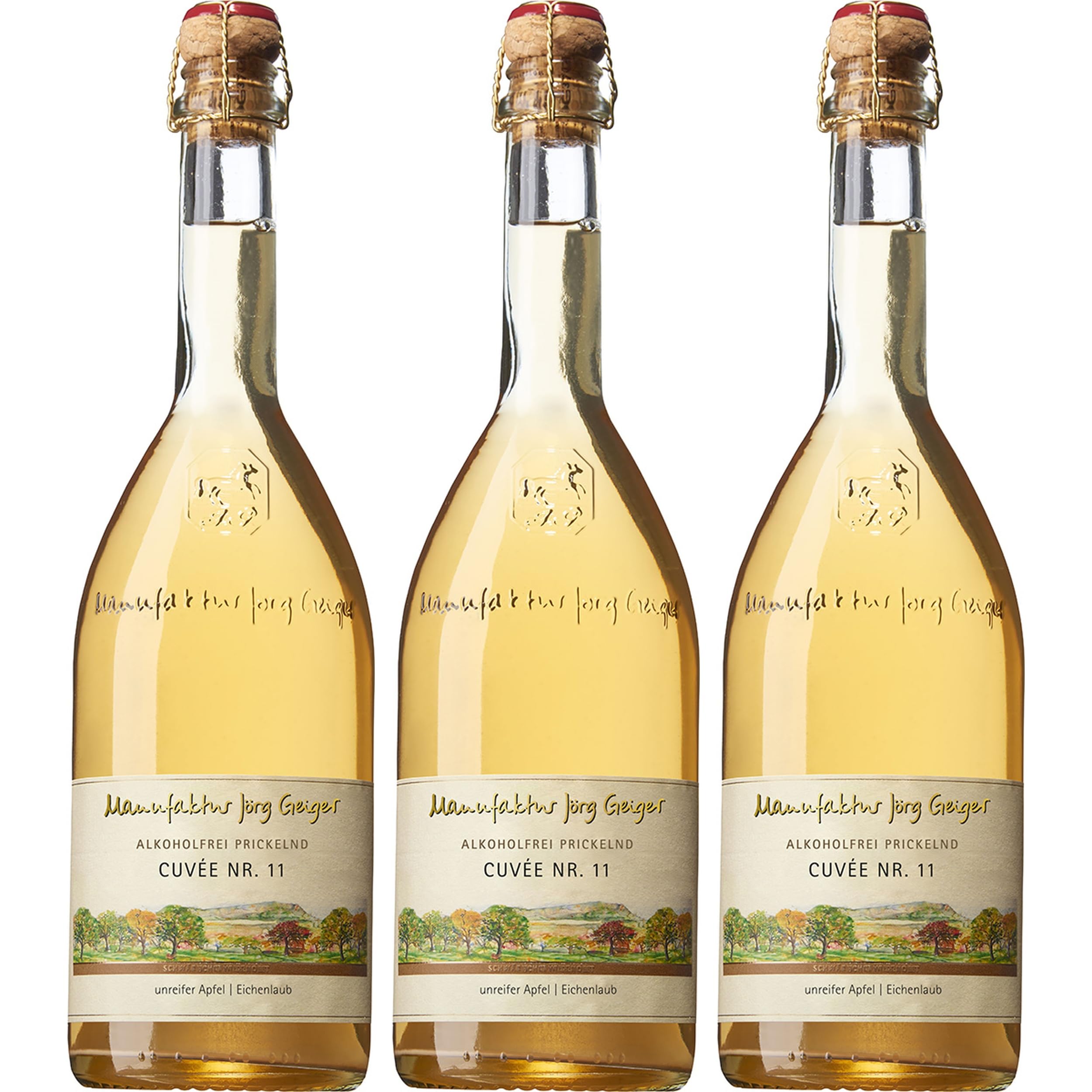 Manufaktur Jörg Geiger Cuvée 11 alkoholfrei Schaumwein süss Deutschland inkl. FeinWert E-Book (3 x 0.75 l)