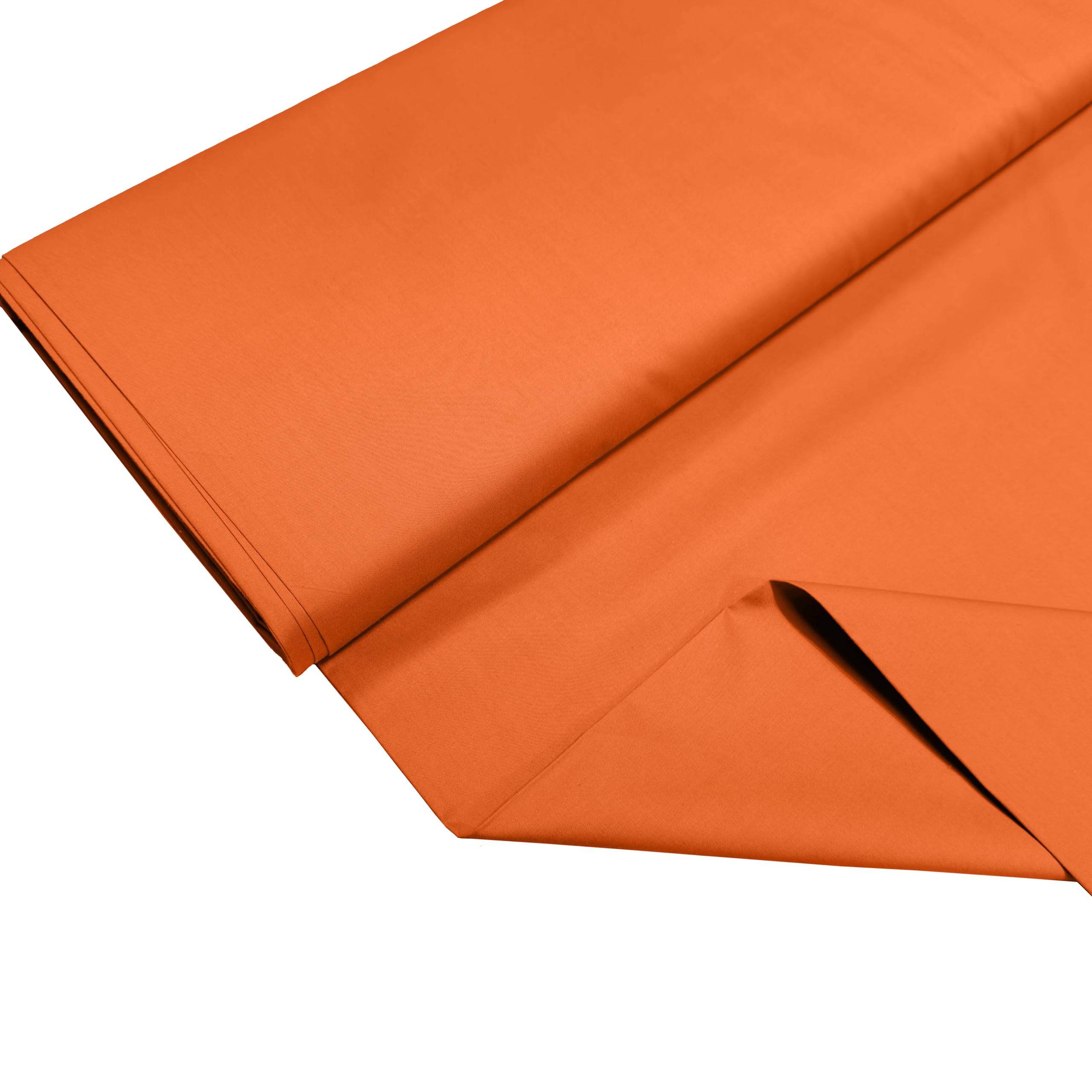 Thefabrictrade Orange 100% Cotton Percale Fabric – 200 Thread Count, 120 Gsm, Breathable & Durable Material For Bedding, Quilting & Sewing - 50Cm X 55Cm (Orange)