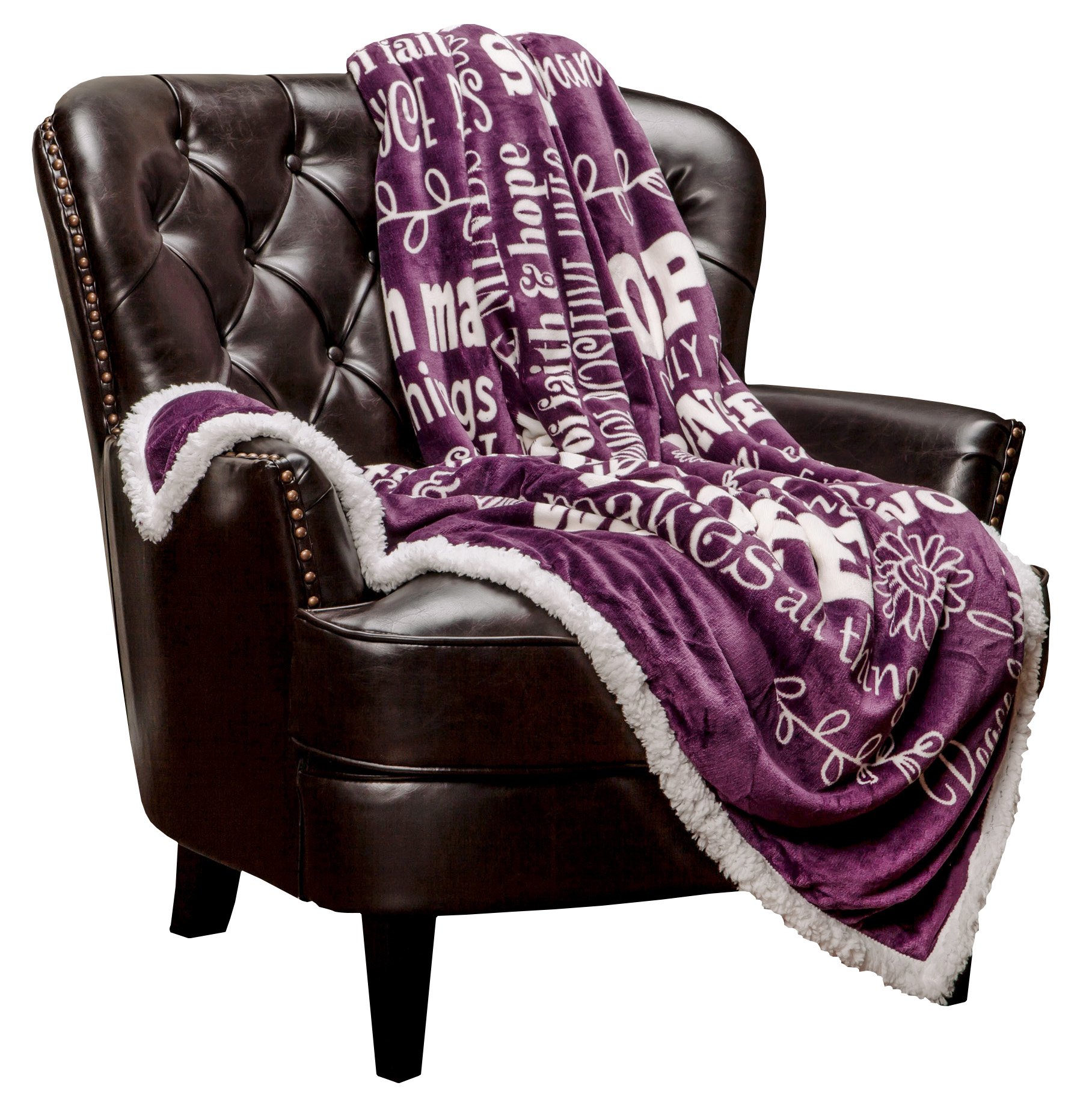 Chanasya Hope and Faith Gift Throw Blanket - Cozy, Warm and Fluffy Sherpa - Sends Positive Energy, Inspirational Uplifting...