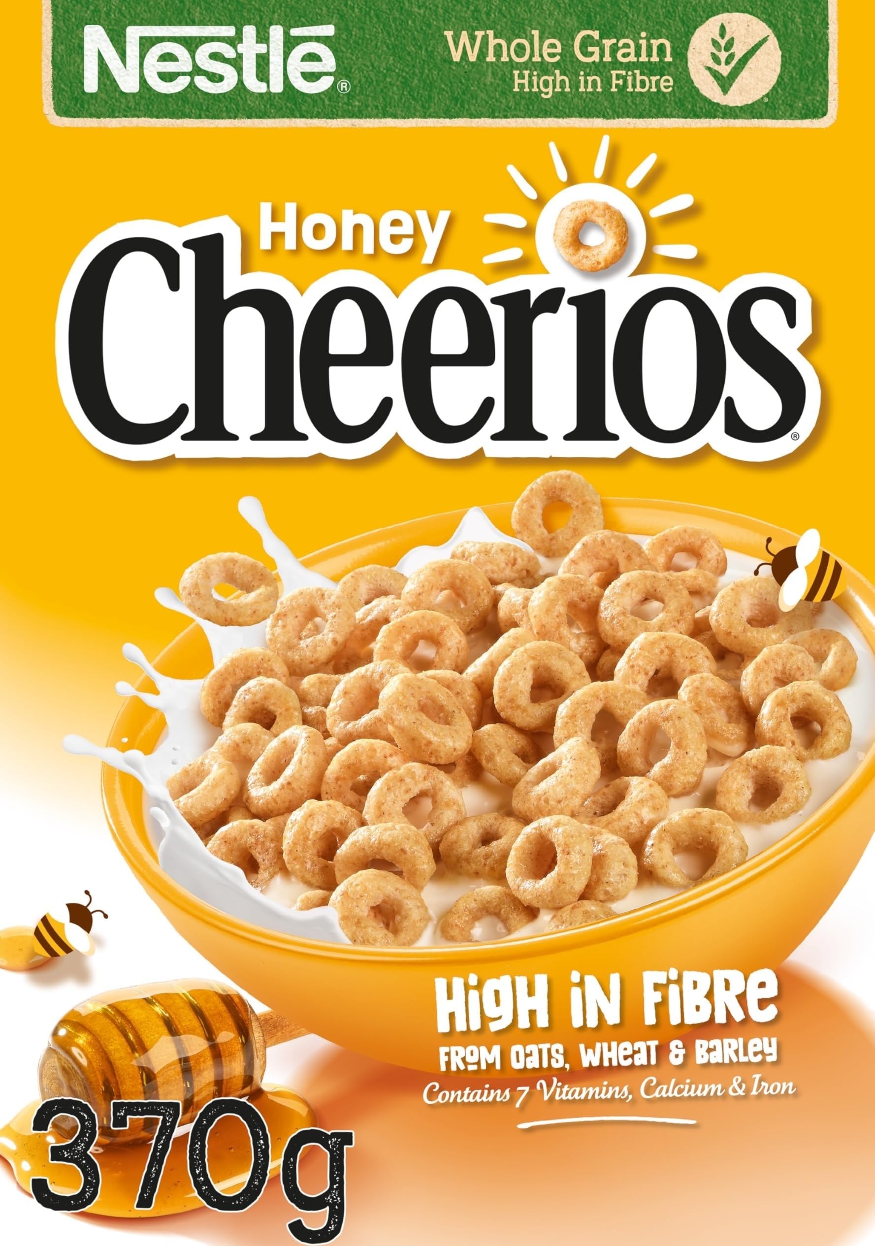 Nestlé Honey Multigrain Hoop Breakfast Cereal 370G