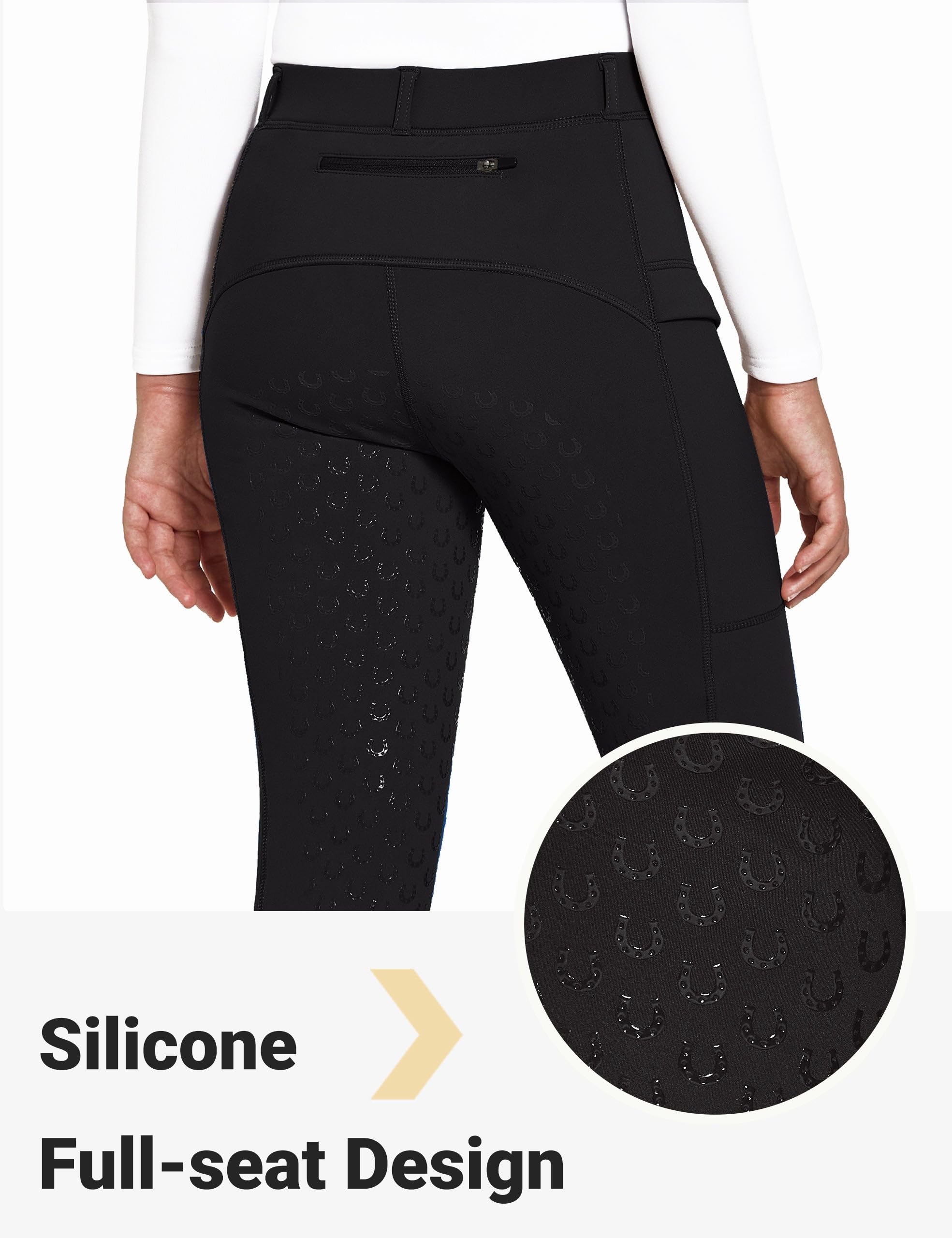 FitsT4 Sports Pantaloni da Equitazione Invernali per Bambini Leggings da Equitazione Invernali per Bambine Pantaloni da Equitazione Termici con Rivestimento Completo in Silicone,