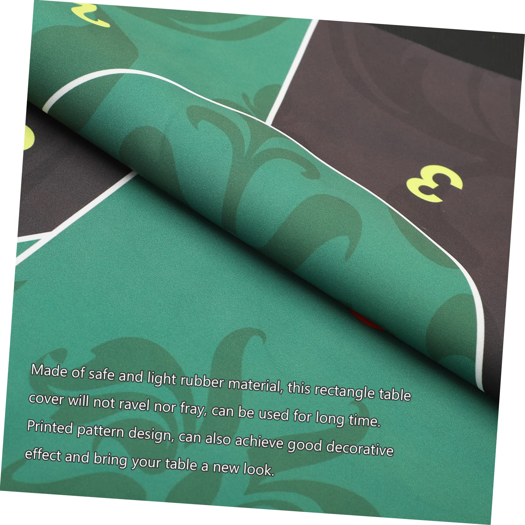 Poker Spielmatte aus Gummi für 10 Personen, Rechteckig Grün