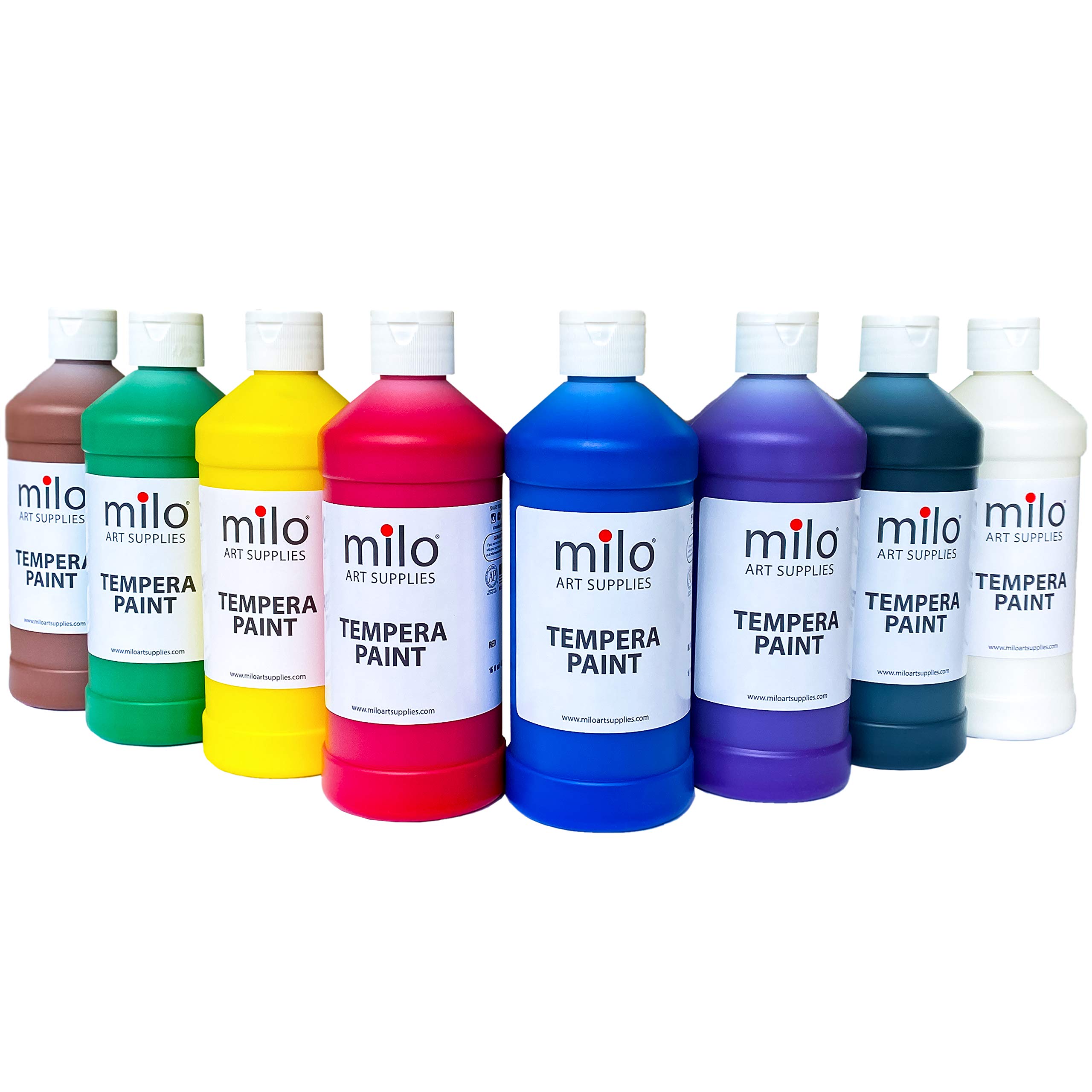Buy Milo Tempera Paint Set Of 8 Colors 16 Oz Bottles Made In The 