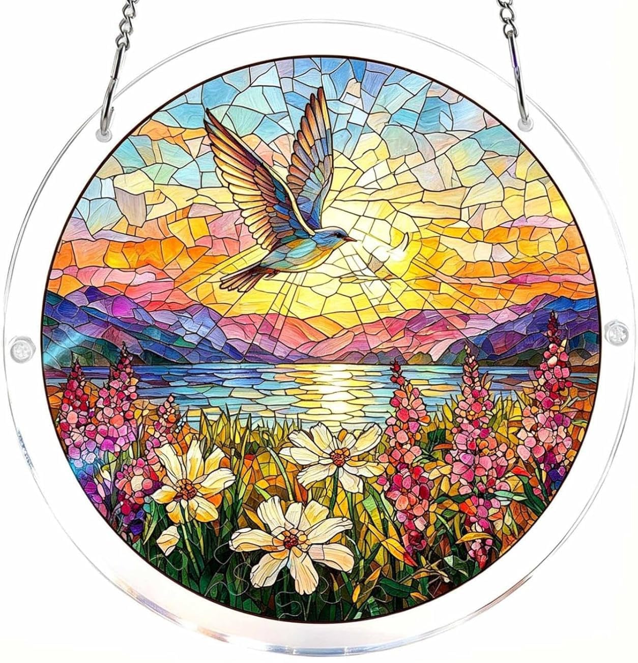 Hummingbird - Acrylic Jigsaw Puzzles Suncatcher, 8.9 Inch Window Hanging Suncatcher Acrylic Puzzle, DIY Home Decor Art Gift