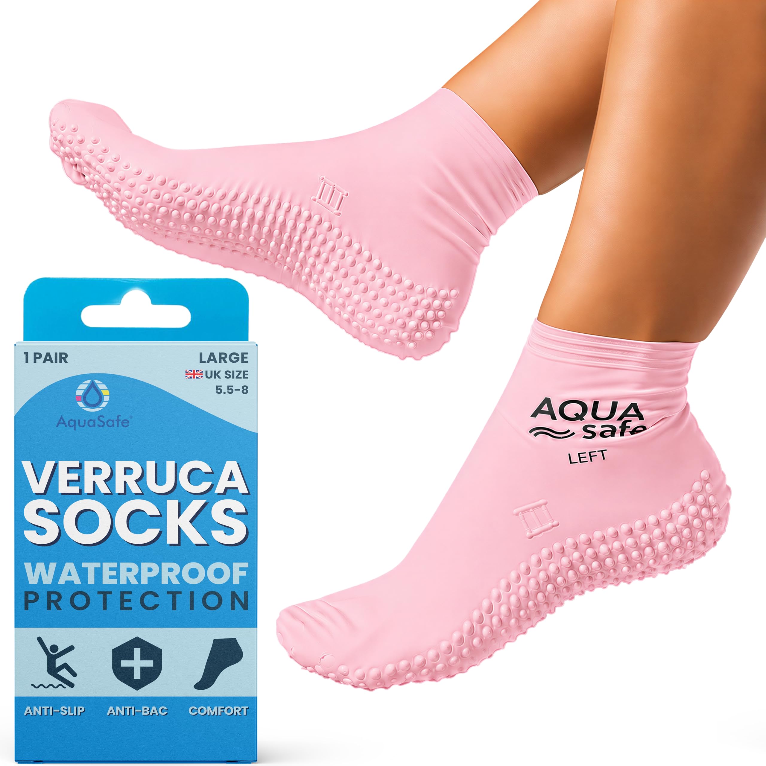 Verruca Socks for Kids Swimming, 100% Latex Swim Socks for Kids & Adults