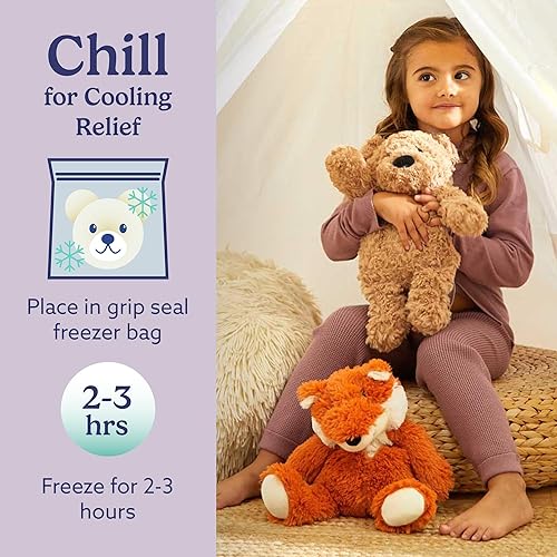 Miniatura 5 de warmies Animales de peluche con peso y aptos para microondas, zorro, peluche con calefacción para calidez y comodidad, lindos juguetes de felpa