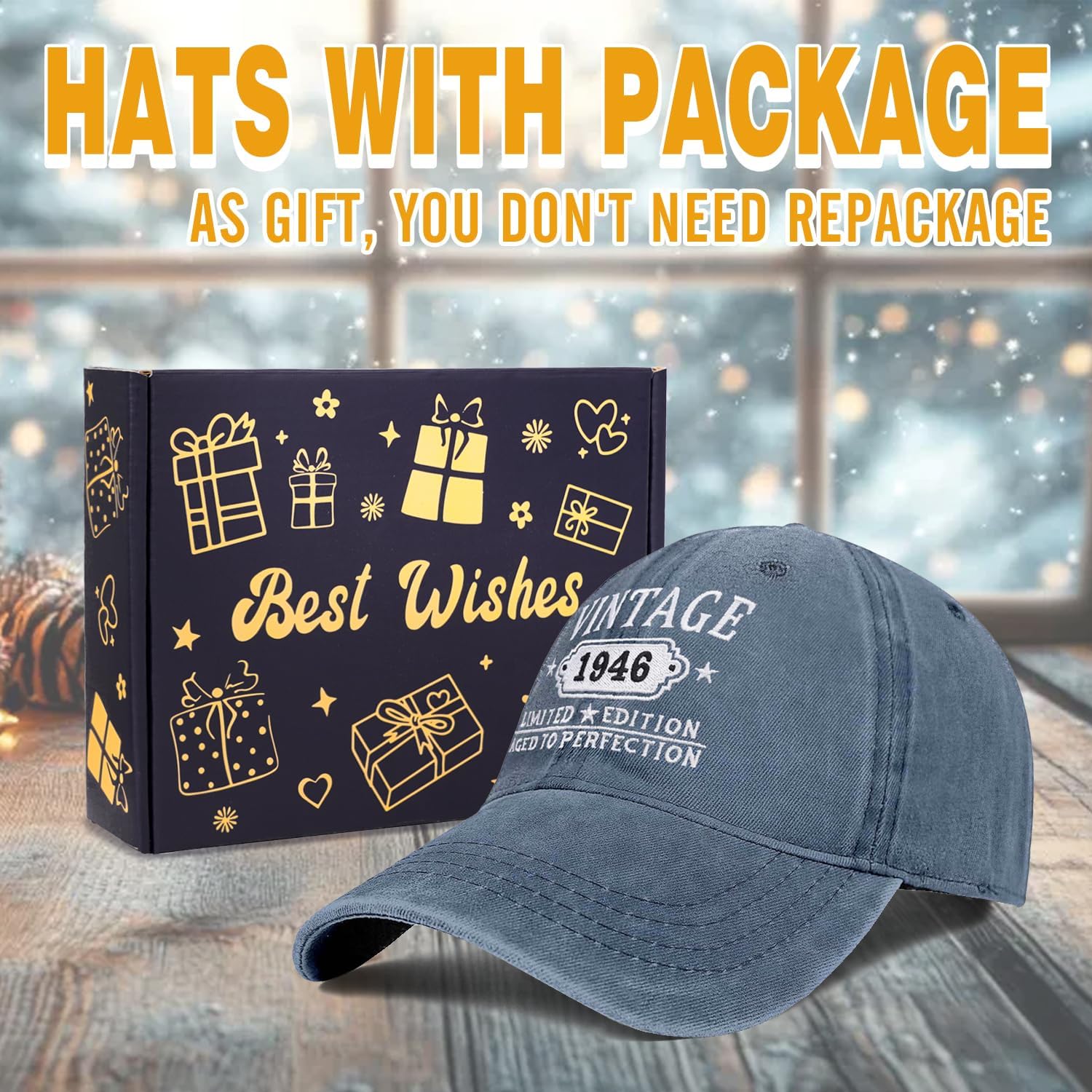 Birthday Gifts for Men Women, Personalized 21st/30th/40th/50th/60th ...90th Birthday Gifts, Vintage Baseball Hat - Image 3