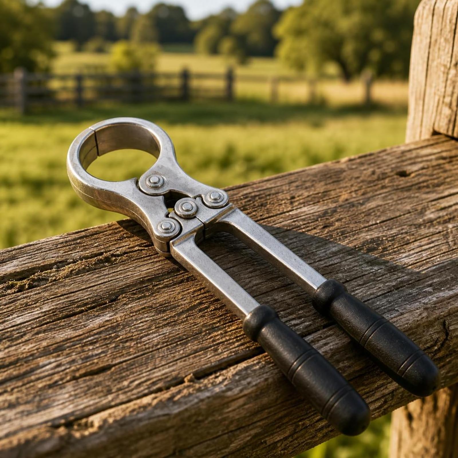 Baoblaze Atzzo Castratore Professionale per Ovini con Leva Lunga E Impugnatura Nera Antiscivolo in Acciaio al Carbonio Adatta per Mestiere Agricolo