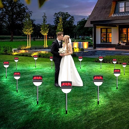 Miniatura 1 de Luz solar de estaca de césped para jardín, fuego de carbón realista impermeable, LED alimentado por energía solar para jardín al aire libre,