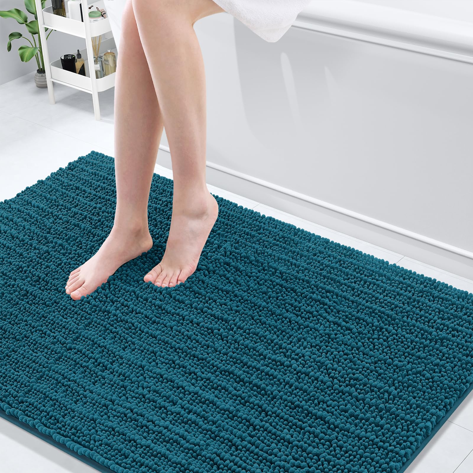 Arotive Luxury Chenille Bathroom Rug Mat, Extra Soft Thick Absorbent Shaggy Bath Rugs, Non-Slip Machine Wash Dry, Plush Bath Mats for Bathroom, Shower