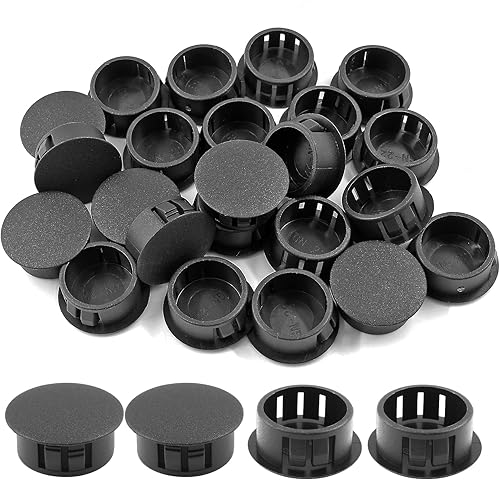30 tapones negros para agujeros  78 pulgadas (0.866 in) de plástico tipo empotrado tapones de agujero a presión en tubo de orificio de bloqueo,