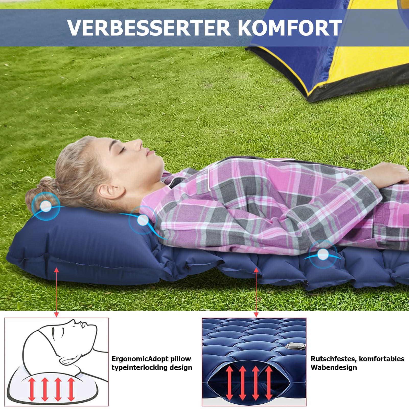 NORDMUT Self-Inflating Sleeping Mat 10 Cm - Camping Sleeping Mat With - View #5