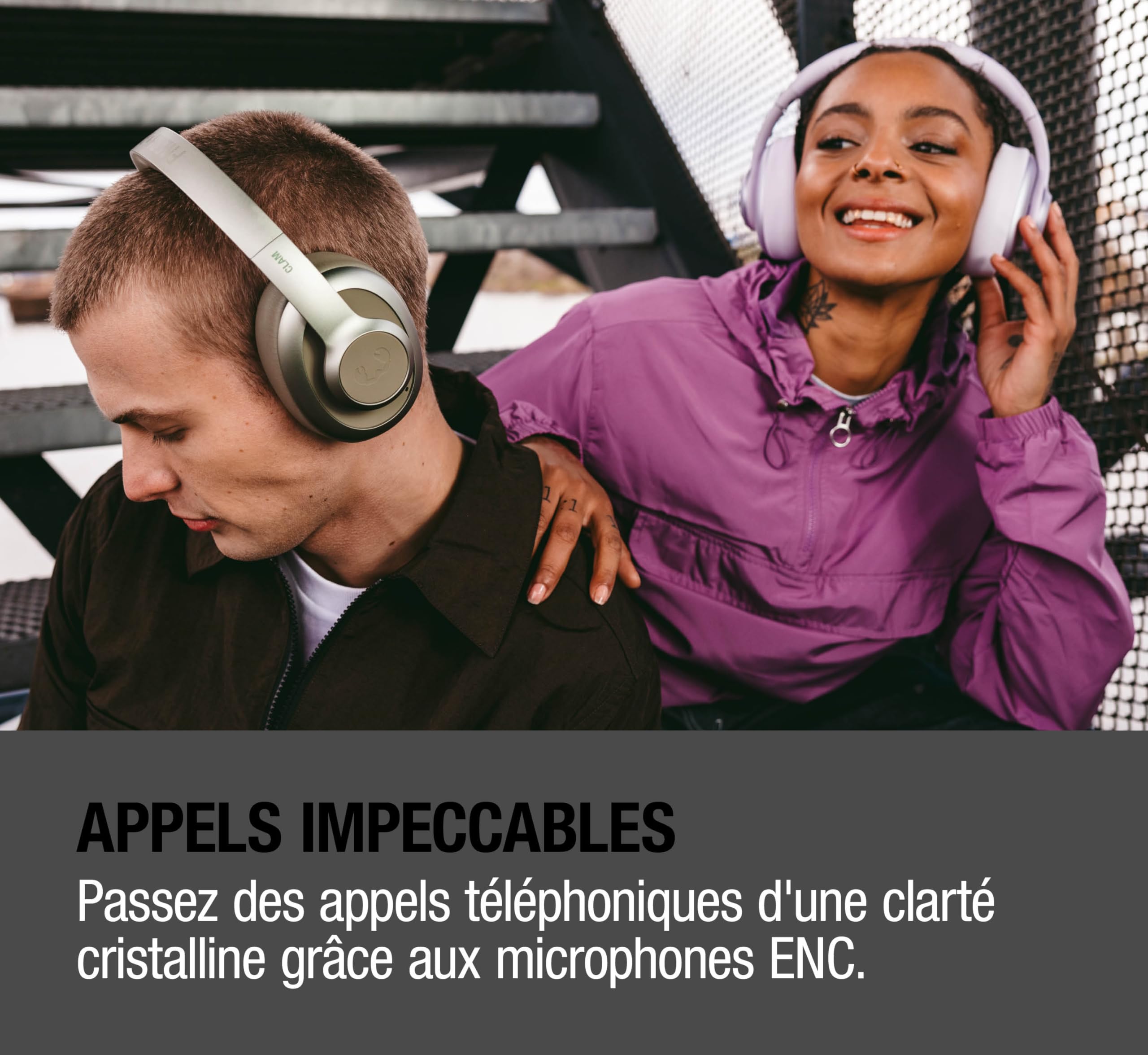 Fresh 'n Rebel Clam Blaze 2, Casque sans Fil Circum-auriculaire, 80 h d’autonomie, Bluetooth 5.3, Application My Sound, Microphone intégré, Pliable, Boutons cliquables, Charge Rapide (Storm Grey)