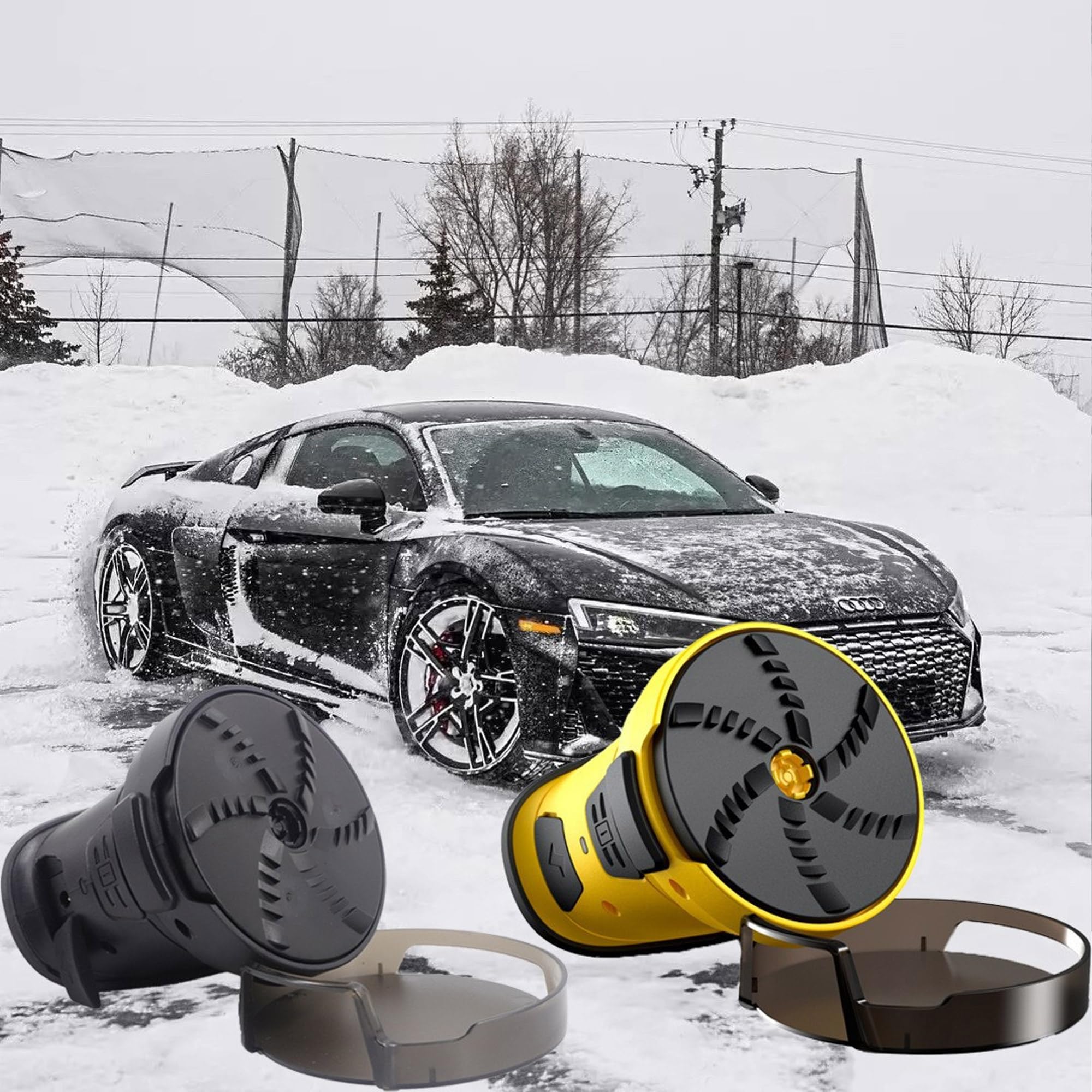 Rascador de hielo eléctrico, removedor de parabrisas motorizado inalámbrico con disco giratorio de 200 RPM para una rápida eliminación de heladas y nieve para conducción en invierno