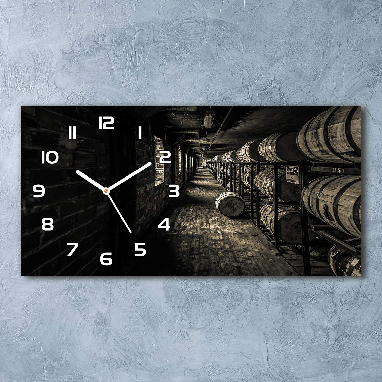 Tulup Wanduhr Aus Gehärtetem Glas – 60x30 Cm Mit Weißen Zeigern & Strandmotiv