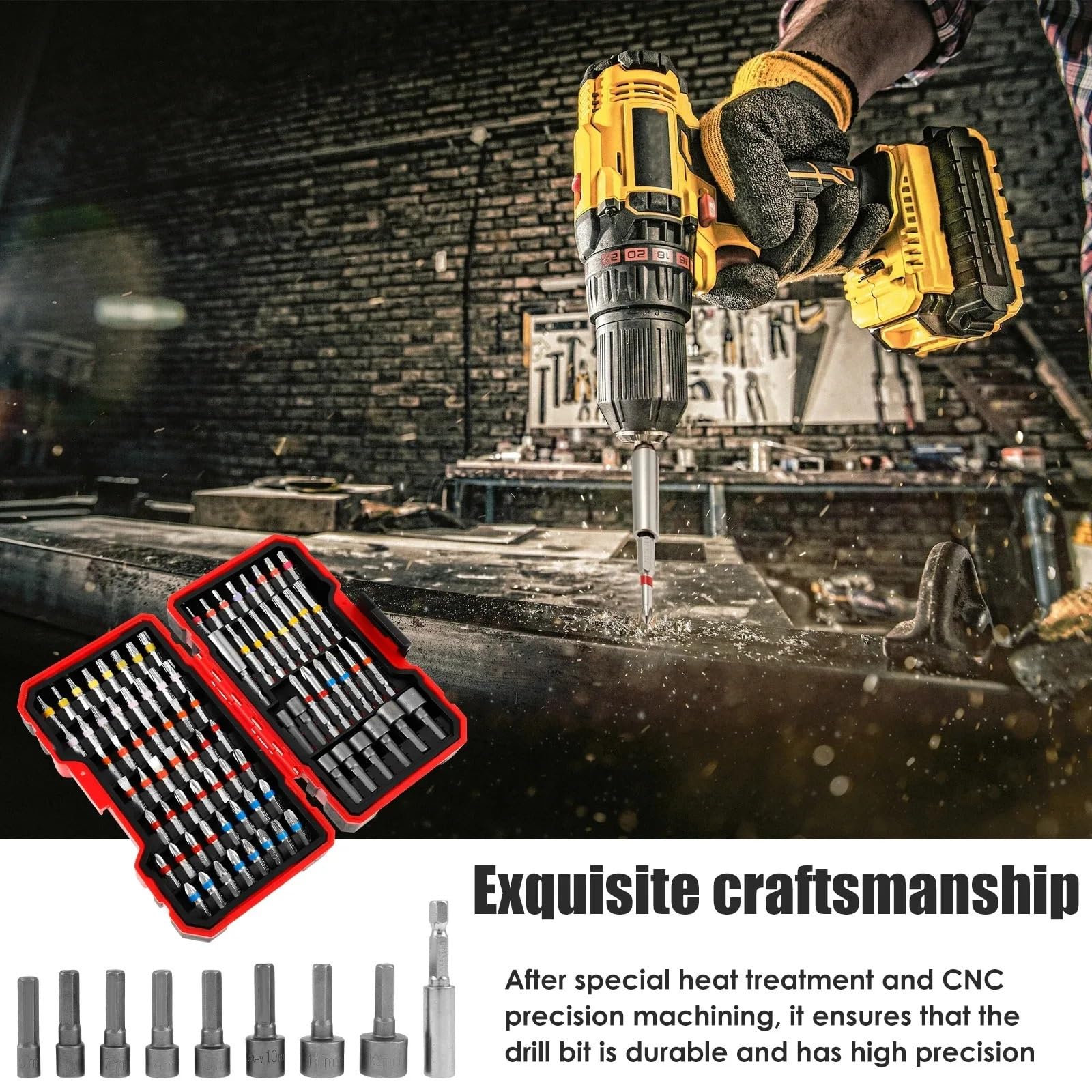 Cacciavite Set di punte for cacciavite da 83 pezzi sicurezza colorate cacciaviti elettrici con custodia trapano lunghe magnetiche in acciaio portatili