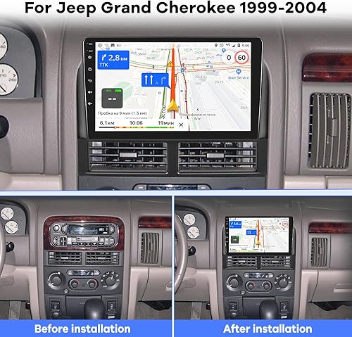Miniatura 2 de [2G+32G] Radio de coche para Jeep Grand Cherokee 1999 2000 2001 2002 2003 2004, pantalla táctil Android de 9 pulgadas, estéreo de coche,