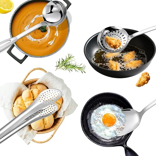 Miniatura 7 de Juego de utensilios de cocina de acero inoxidable 304, juego de 10 utensilios de cocina de acero inoxidable, juego de espátulas, espátulas,