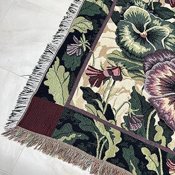 Amazon.co.jp: 花 パンジー マルチカバー ソファーカバー ヴィンテージ