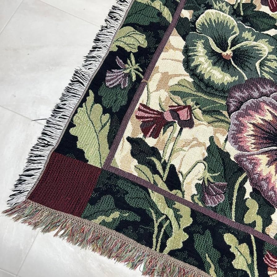 Amazon.co.jp: 花 パンジー マルチカバー ソファーカバー ヴィンテージ