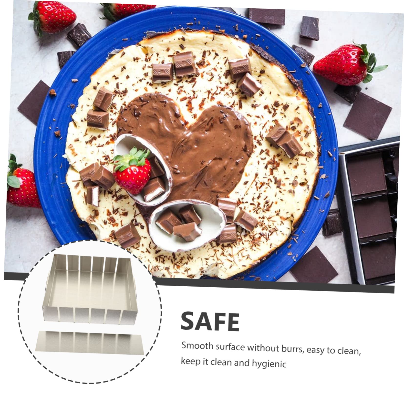 Gatuida Stampo per Dolci Superficie Liscia in Acciaio Inossidabile Argento senza Sbavature per Torta e Torrone per Uso Professionale