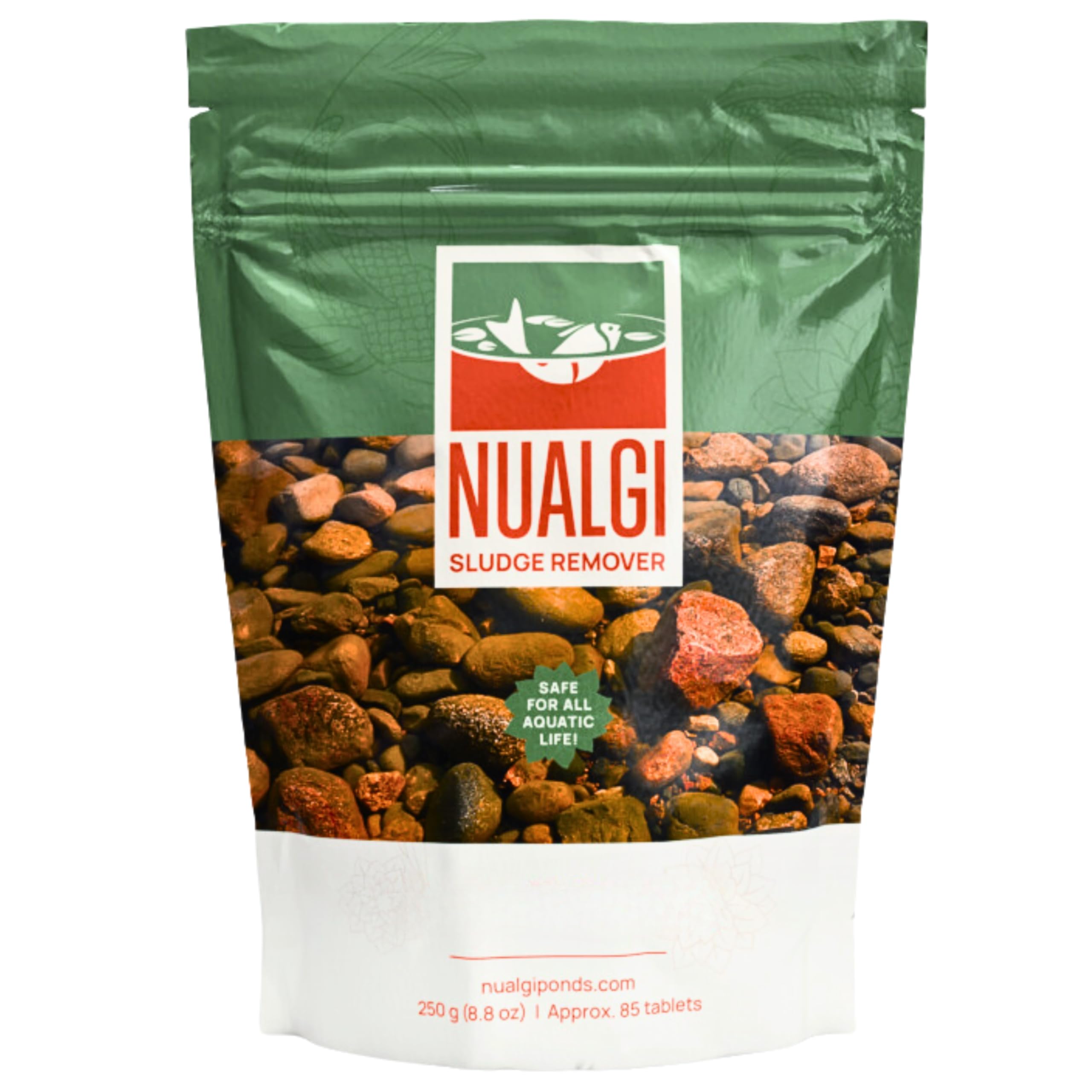 Nualgi Ponds Sludge Remover Tablets (8.8 oz) - Natural Waste & Silt Digester for Koi Ponds - Clears Bottom Sludge & Odors - Sinking Treatment Treats