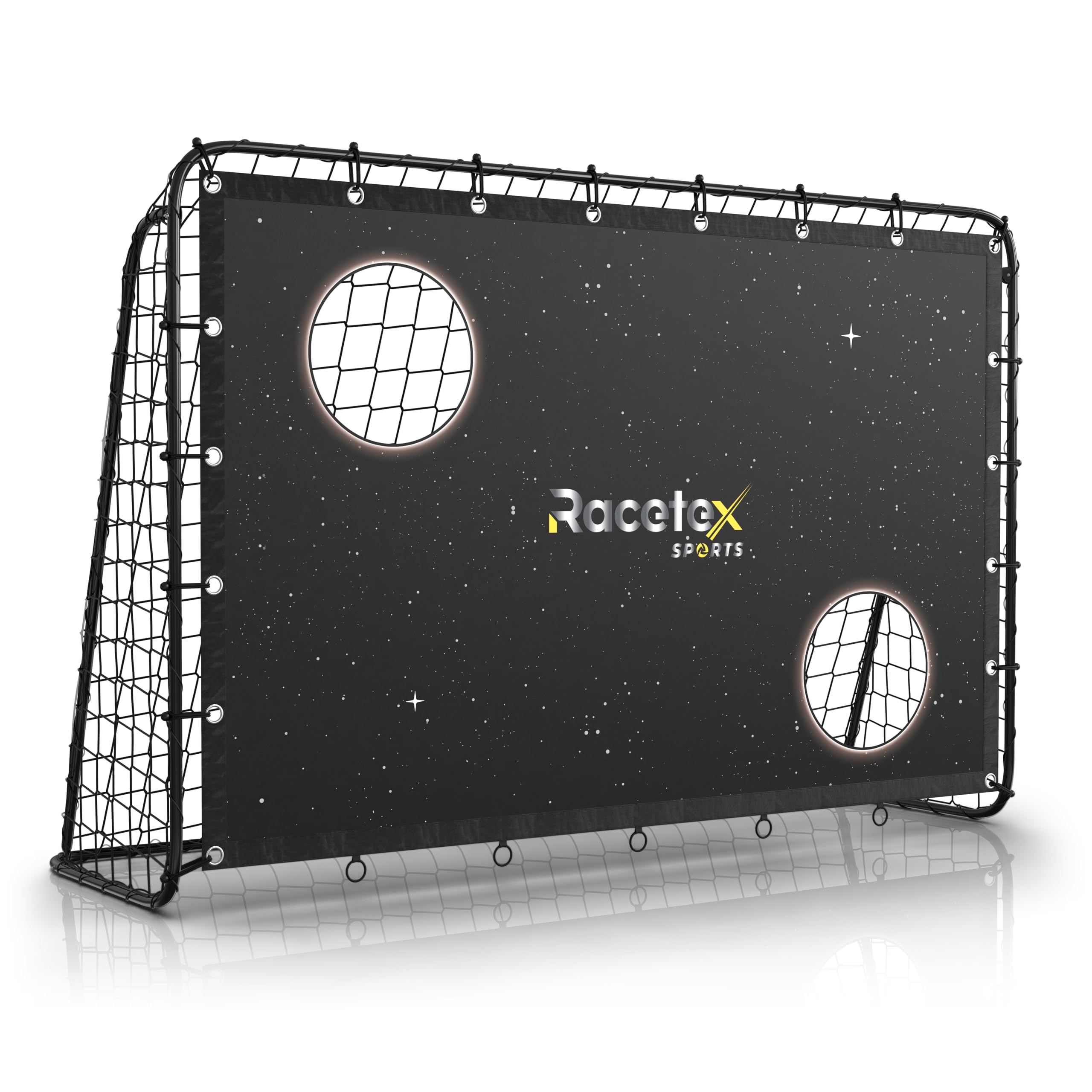 Racetex Portería de Fútbol para Niños y Adultos - Panel de Tiro Con Revestimiento Anti-óxido - para Jardín Con Anclajes - Baliza de Fútbol