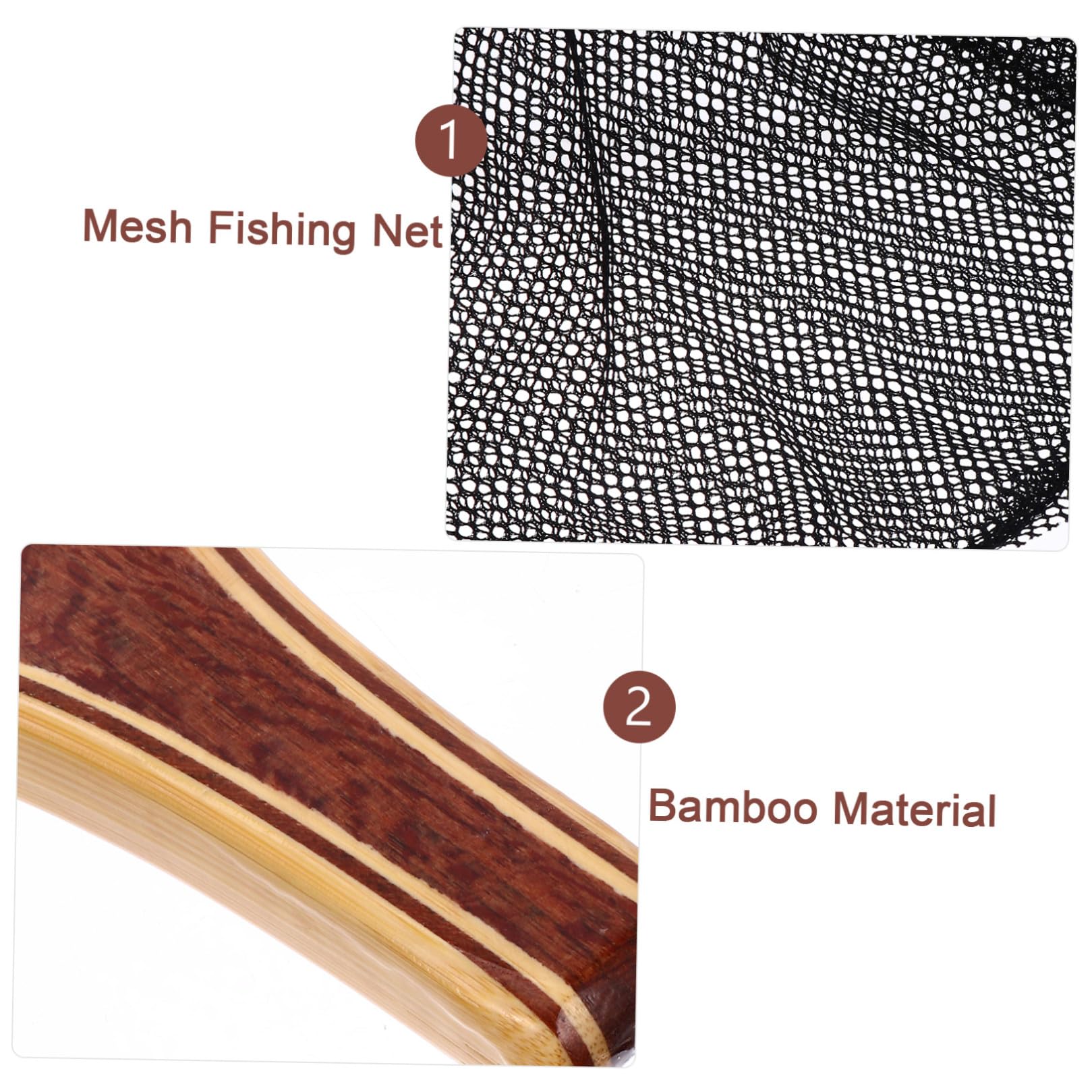 ibasenice Kescher Fischernetz Fang Und Freilassungskescher Mit Griff Aus Bambus Kompaktes Design Für Aquarium Und Outdoor Nutzung Elastisches Fangseil Mit Metallschnalle