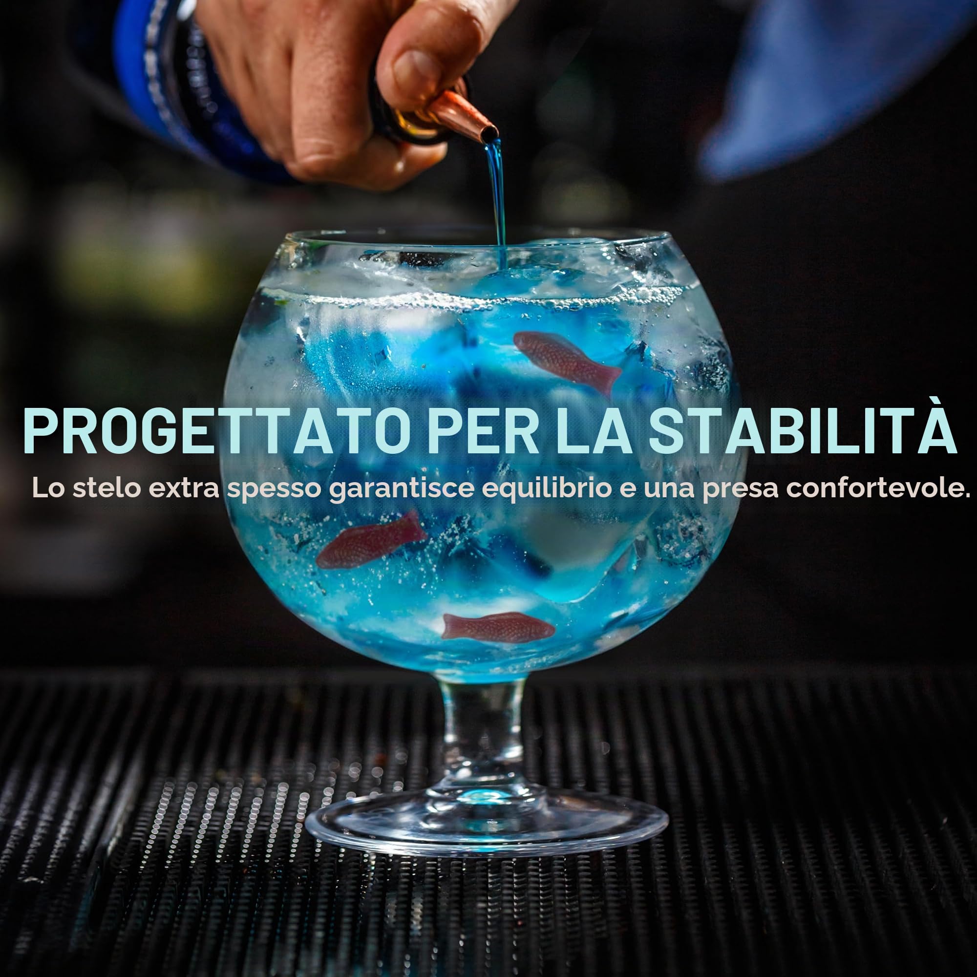 Final Touch, calice gigante in vetro, per cocktail come margarita, daiquiri, perfetto per le feste, capacità 1,3 L