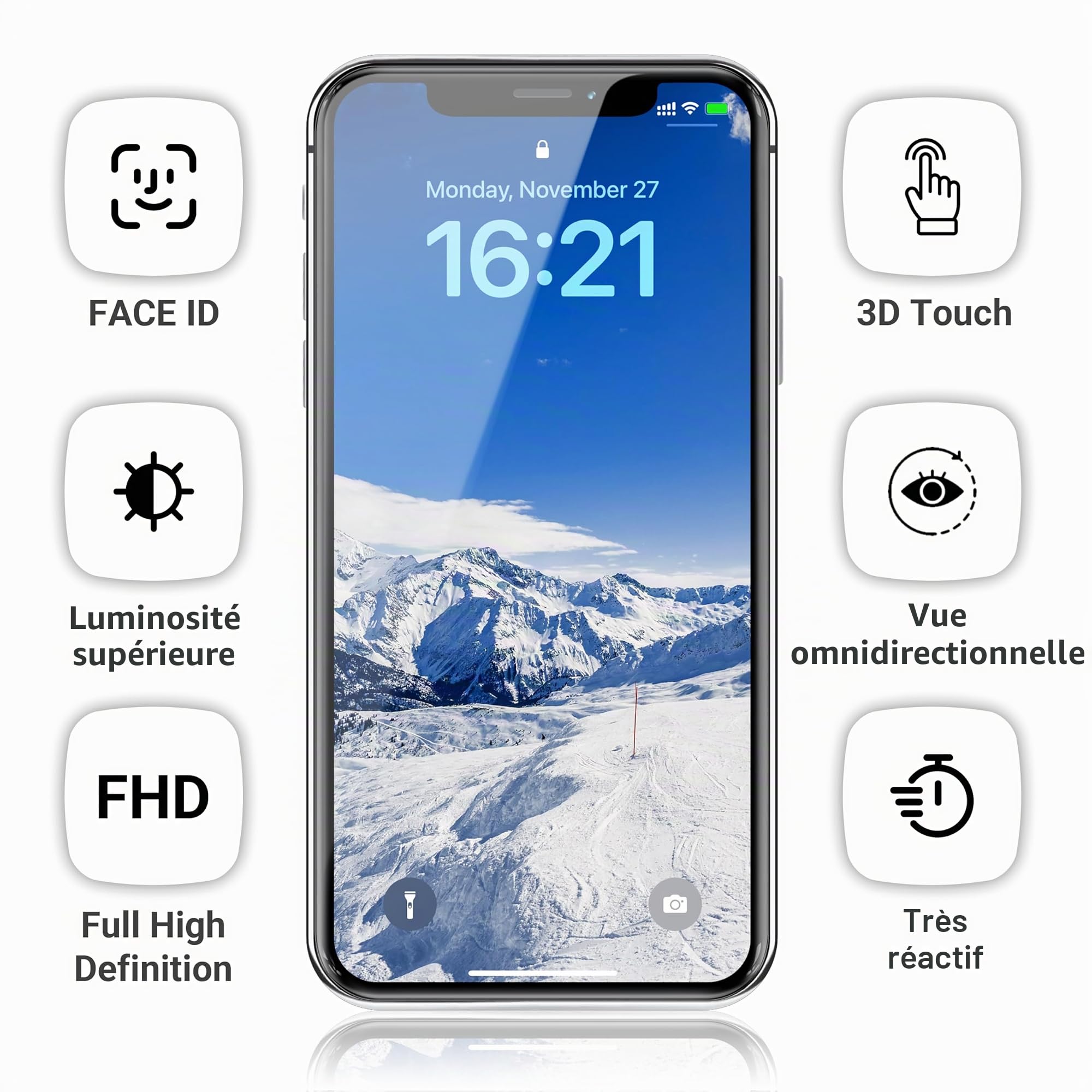 Écran pour iPhone 11 6,1" LCD Complet de Remplacement, FHD Ecran Tactile Digitizer Assembly avec Kit de Réparation et Protecteur D'écran
