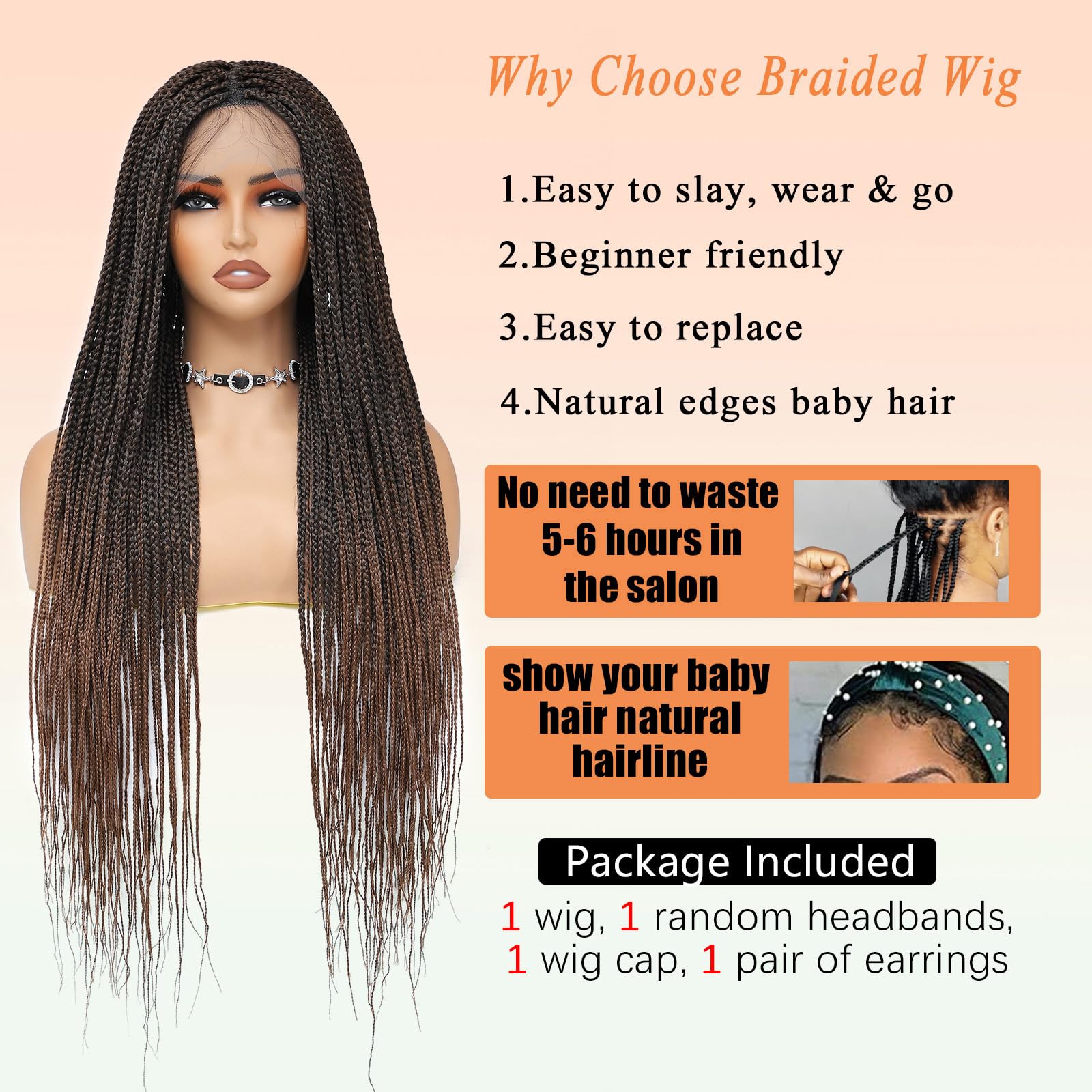 Roseebony 36” Full Lace Wig.  Color:  1B Amazon.com : ROSEBONY 36 main image 2