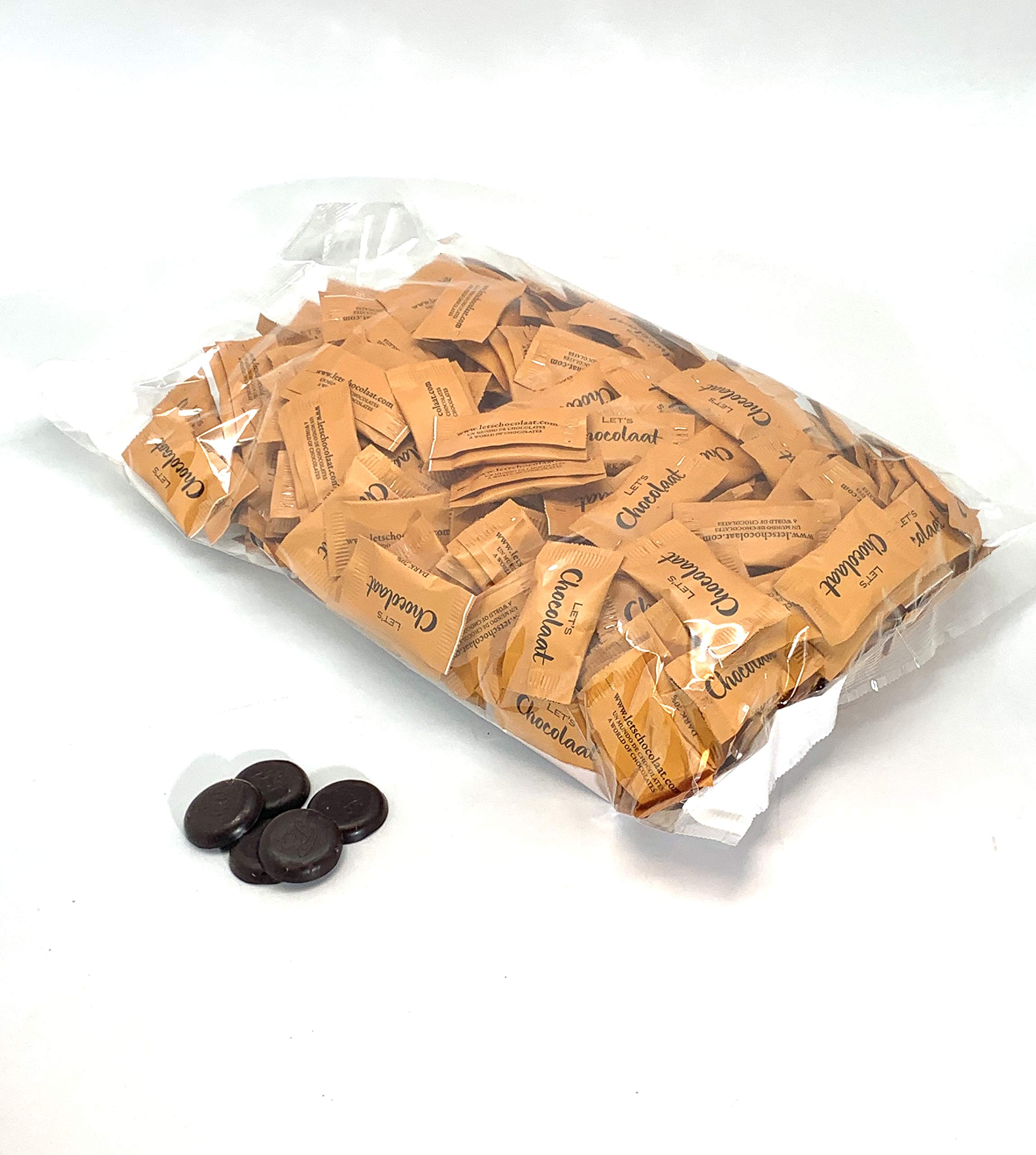 Mini Chocolatinas 3,5g, Chocolate Negro, Mínimo 70% cacao, Bolsa 1kg