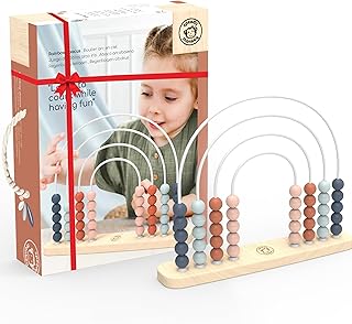 Speedy Monkey Wooden Roller Abacus Toy, Colorful Beads, Develops Hand-Eye Coordination, Color Recognition & Creativity, Smooth Sliding on Stainless Steel Rods, Non-Toxic Paint, Ideal for Kids
