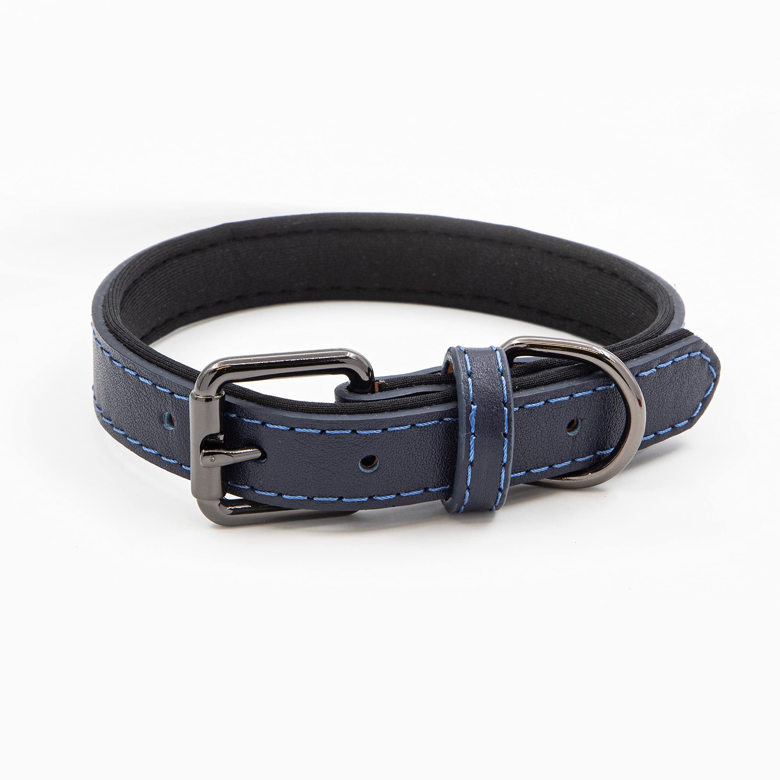 TrainPro Genuine Leather ¾” X 15 ¾” Dog Collar with Soft Waterproof Fabric Padding for Small, Medium, Large Dogs and Pets.