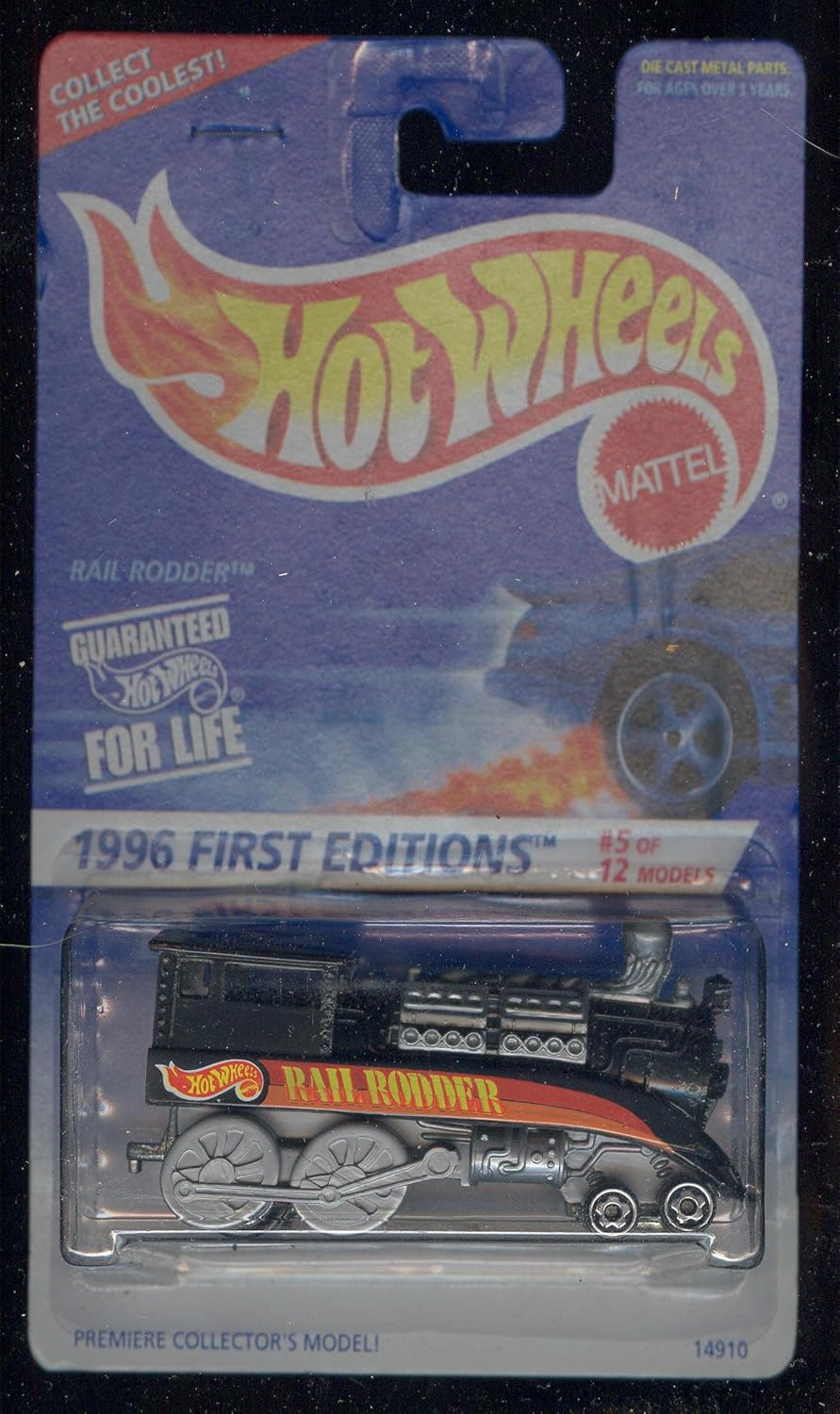 Hot Wheels 1996-5 of 12 Rail Rodder Model Series 1:64 Scale