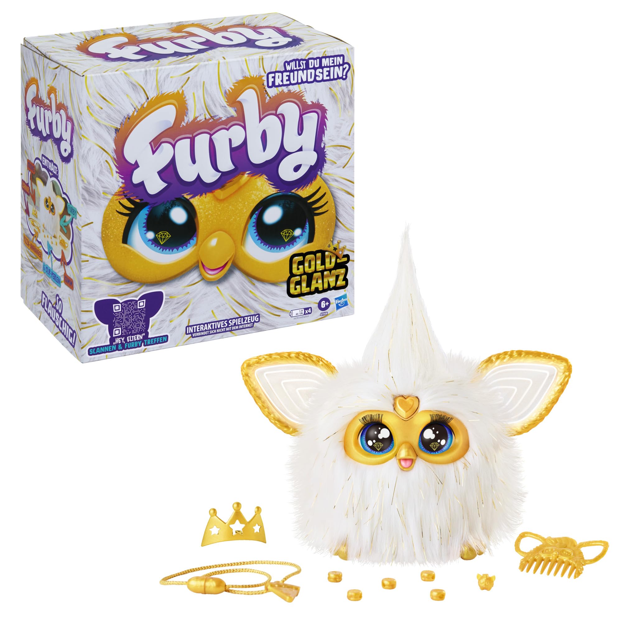 Hasbro Furby Gold Glam interaktywna pluszowa zabawka